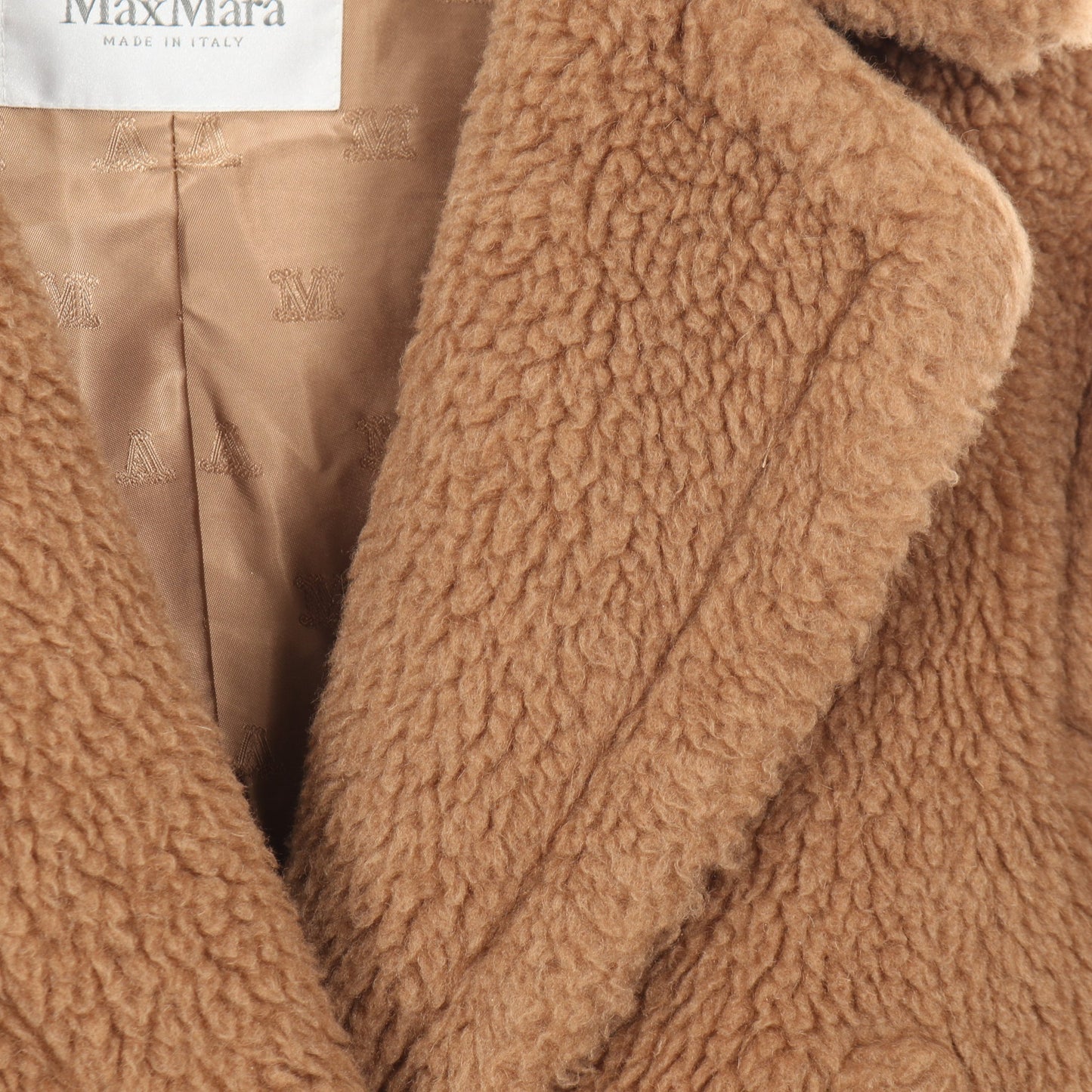 テディベア ボア ジャケット キャメル シルク ライトブラウン マックスマーラ アウター Max Mara