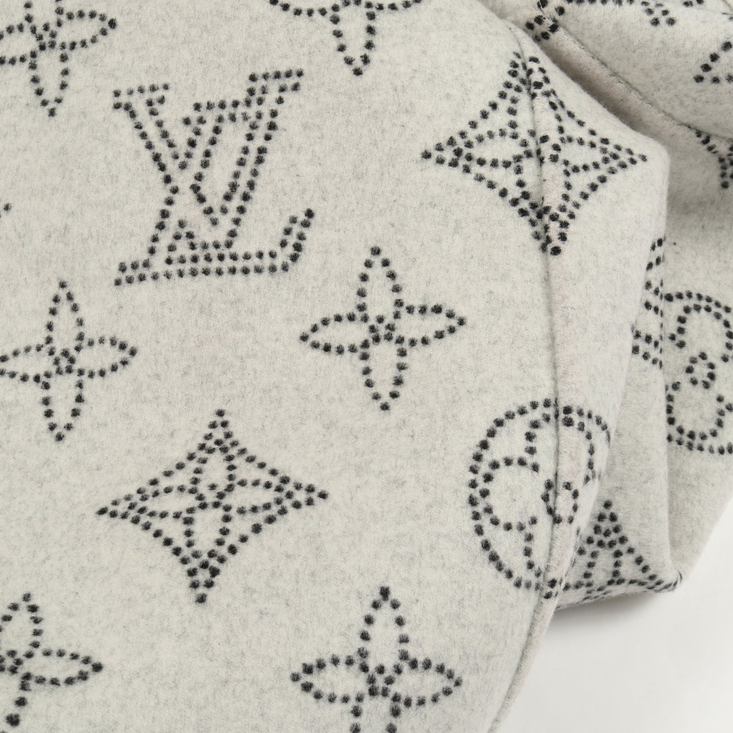 リバーシブル モノグラム マヒナ ケープ ポンチョ ウール ライトグレー フード付き ルイヴィトン アウター LOUIS VUITTON