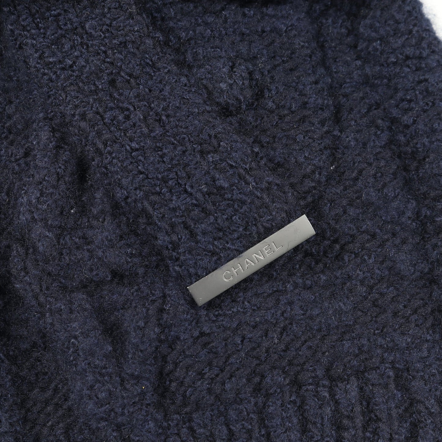 ココマークボタン フリンジ カーディガン ニット コート ウール カシミヤ ネイビー シャネル アウター CHANEL