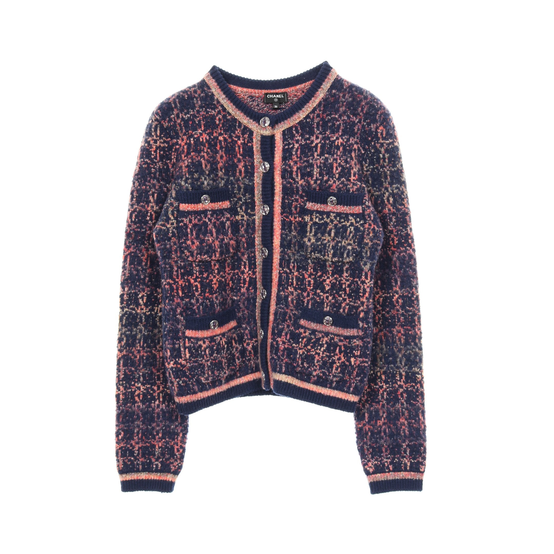 CHANEL ココマークボタン　ロングカーディガン(瑕疵あり) 中古・古着通販】CHANEL (シャネル) ココマークボタン ロングニット