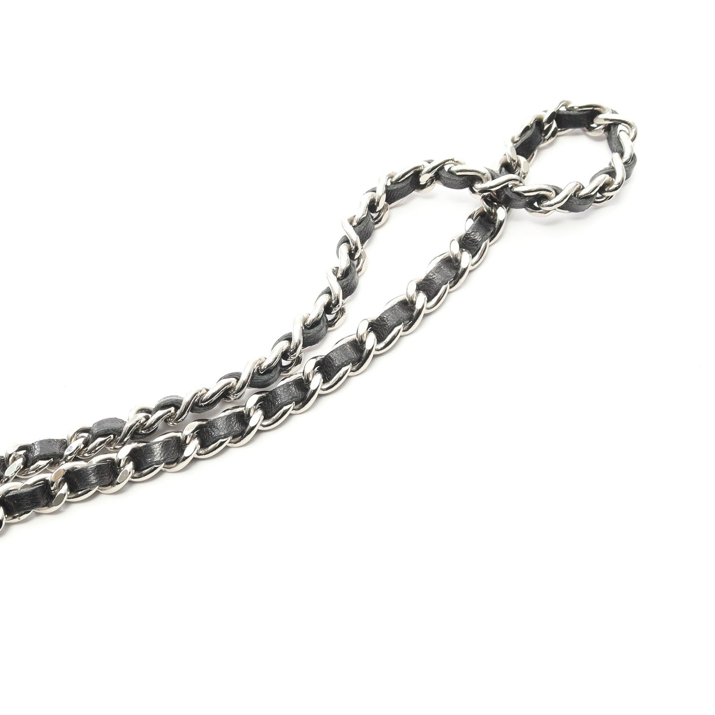 チョコバー チェーンショルダーバッグ ラムスキン ブラック シルバー金具 シャネル バッグ CHANEL