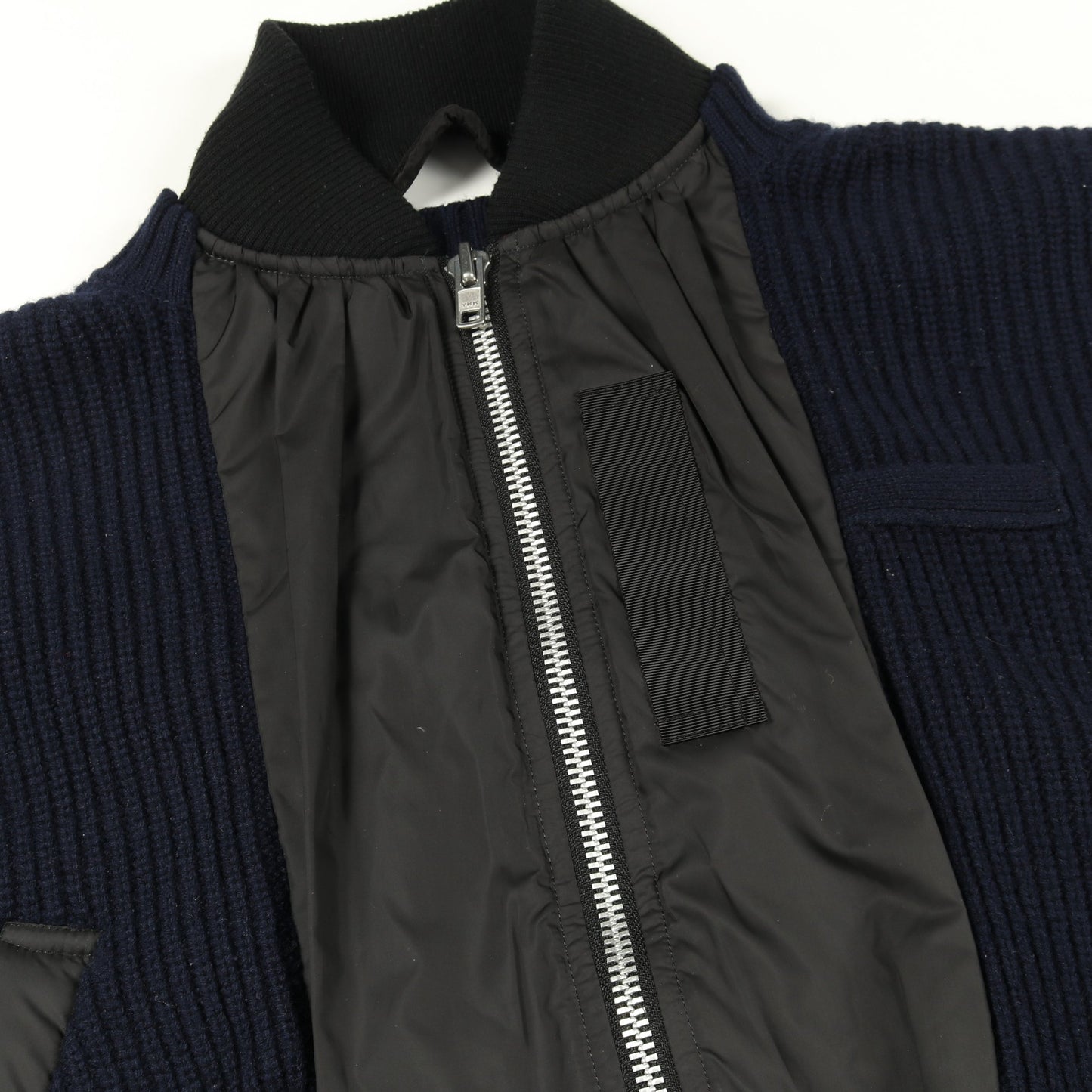 ブルゾン ボンバージャケット ウール ブラック ネイビー 切替 サカイ