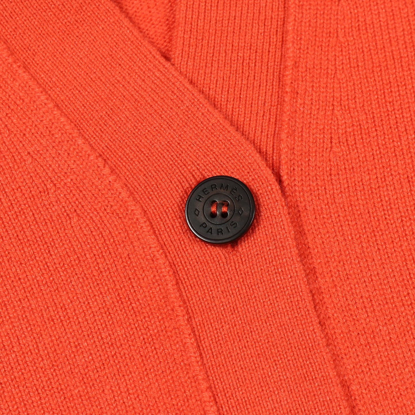 カーディガン Vネック 長袖 カシミヤ コーラルオレンジ エルメス トップス HERMES