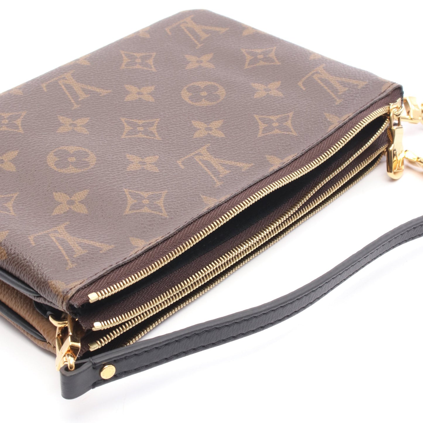 ポシェット ドゥーブル ジップ モノグラムジャイアント リバース ショルダーバッグ PVC レザー ブラウン ベージュ ルイヴィトン