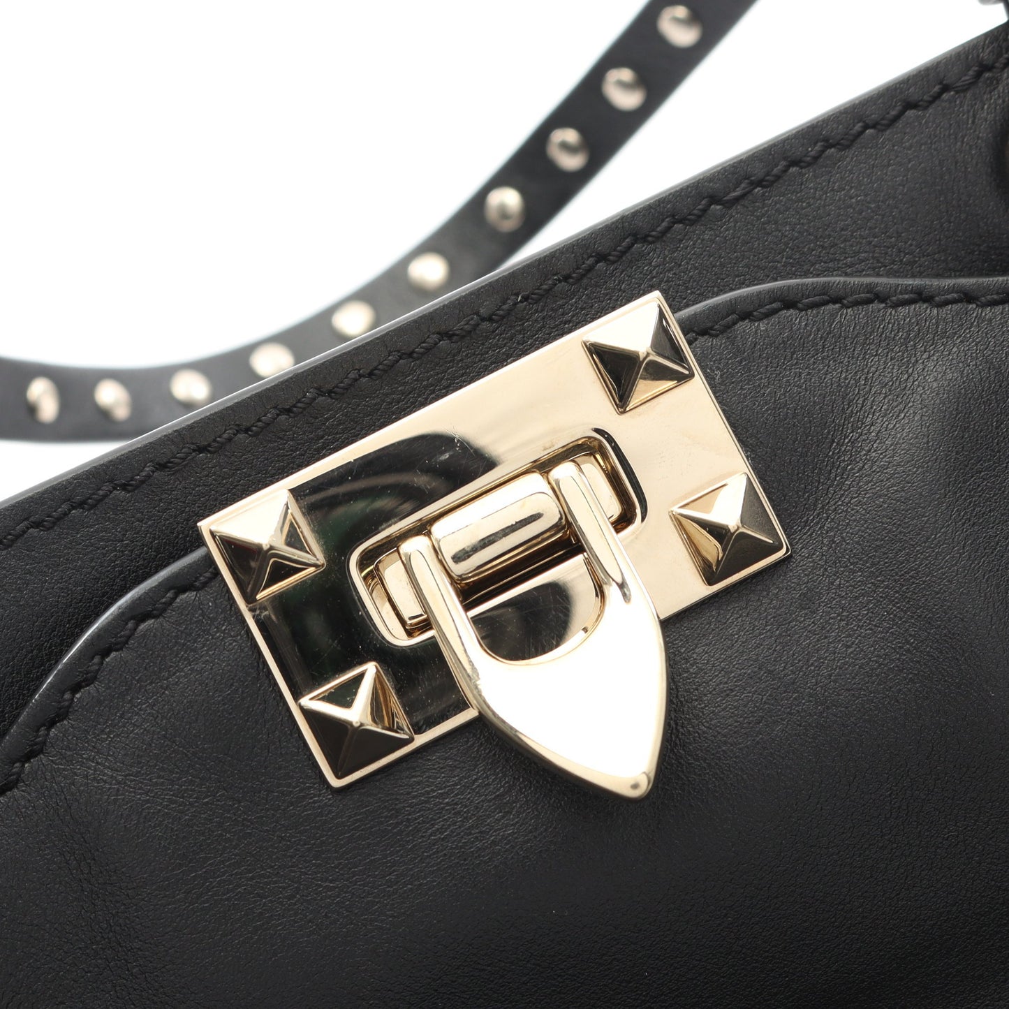 ロックスタッズ ハンドバッグ レザー ブラック 2WAY ヴァレンティノ バッグ VALENTINO