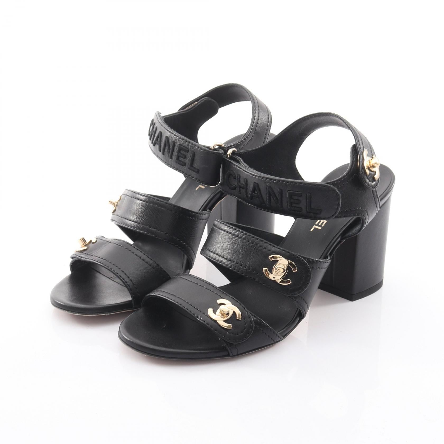 ココマーク サンダル レザー ブラック シャネル – RECLO