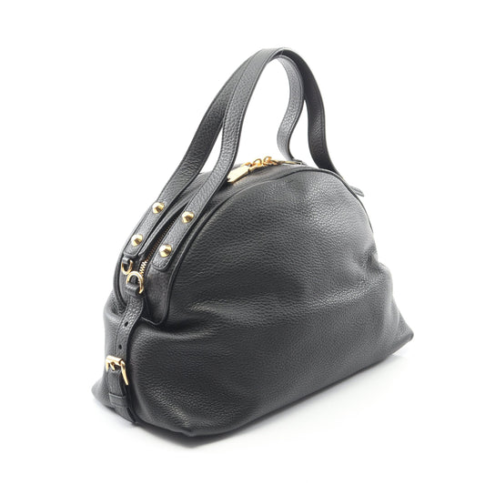 VITTELO PHENIX ハンドバッグ レザー ブラック 2WAY ミュウミュウ バッグ miu miu