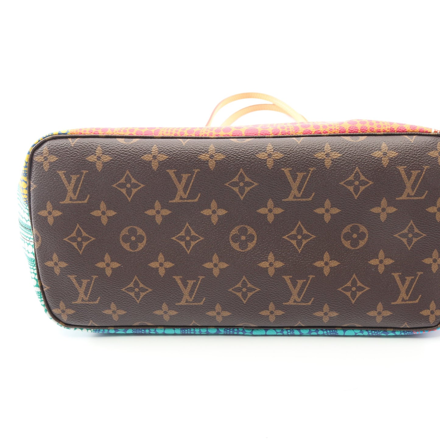 LV × YK ネヴァーフルMM モノグラムパンプキン ショルダーバッグ トートバッグ PVC レザー ブラウン 草間彌生 ルイヴィトン バッグ LOUIS VUITTON
