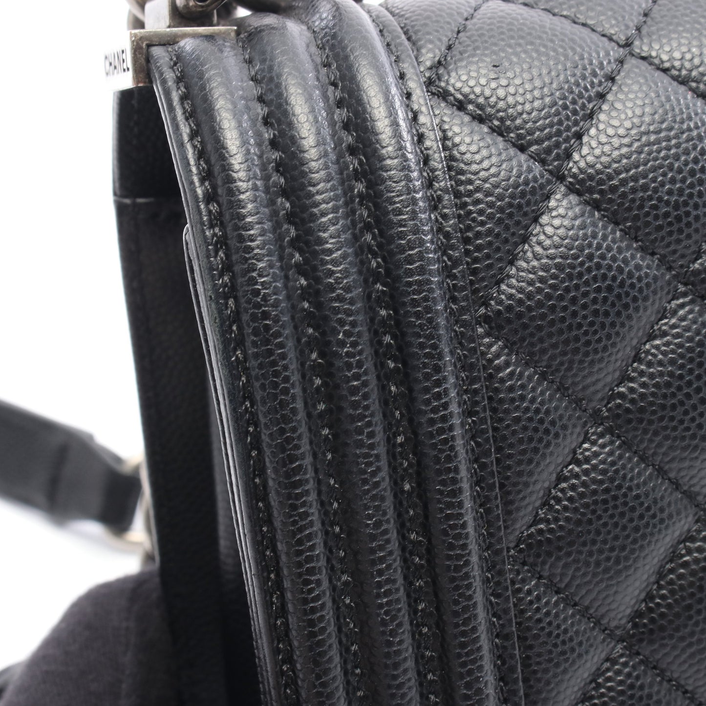ボーイシャネル チェーンショルダーバッグ キャビアスキン ブラック シルバー金具 シャネル バッグ CHANEL
