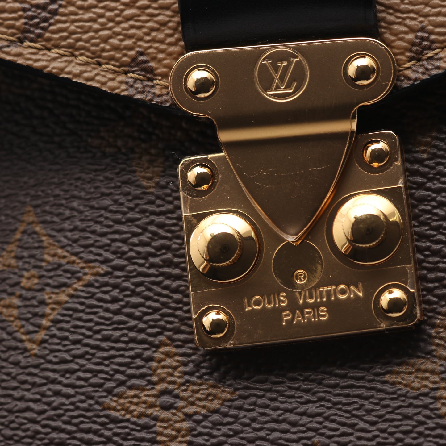 ポシェット メティス MM モノグラムリバース ハンドバッグ PVC レザー ブラウン ブラック ルイヴィトン バッグ LOUIS VUITTON