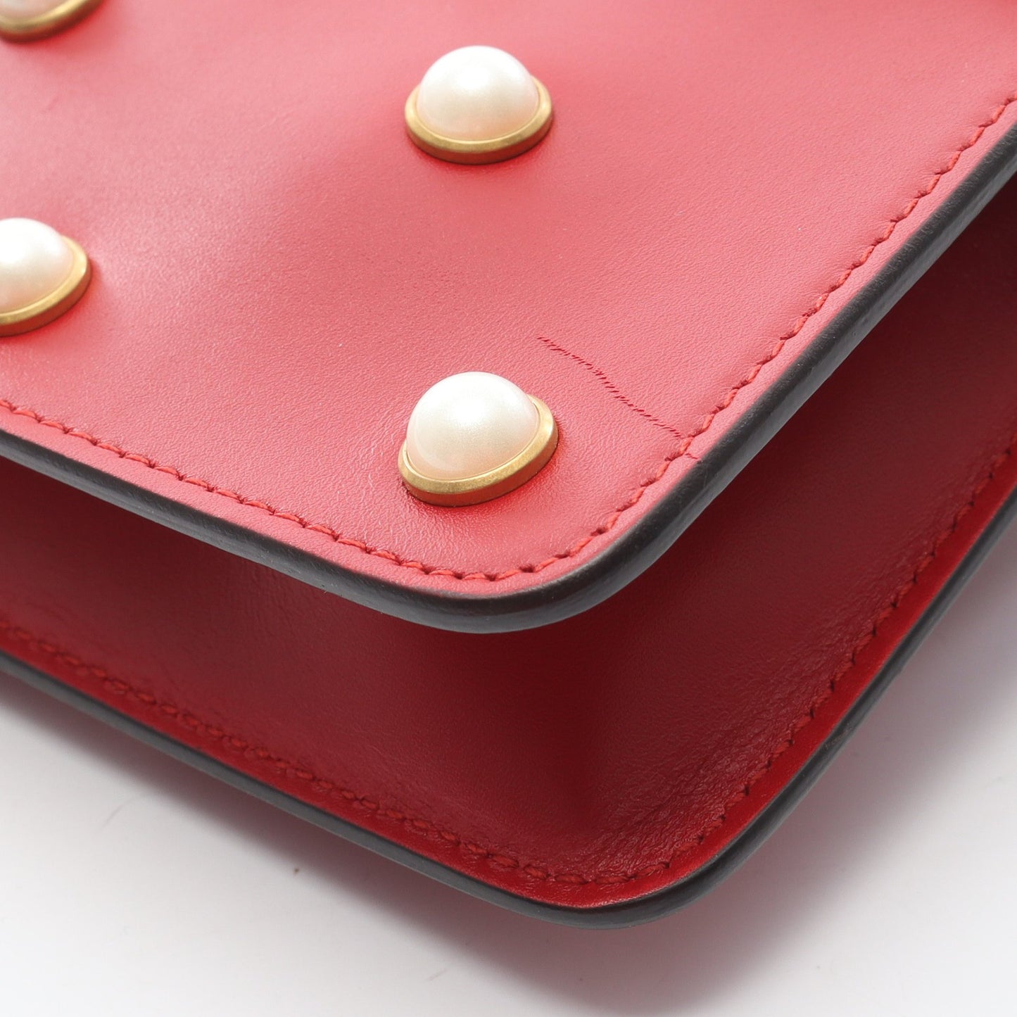 ブロードウェイ チェーンショルダーバッグ レザー レッド 2WAY グッチ バッグ GUCCI