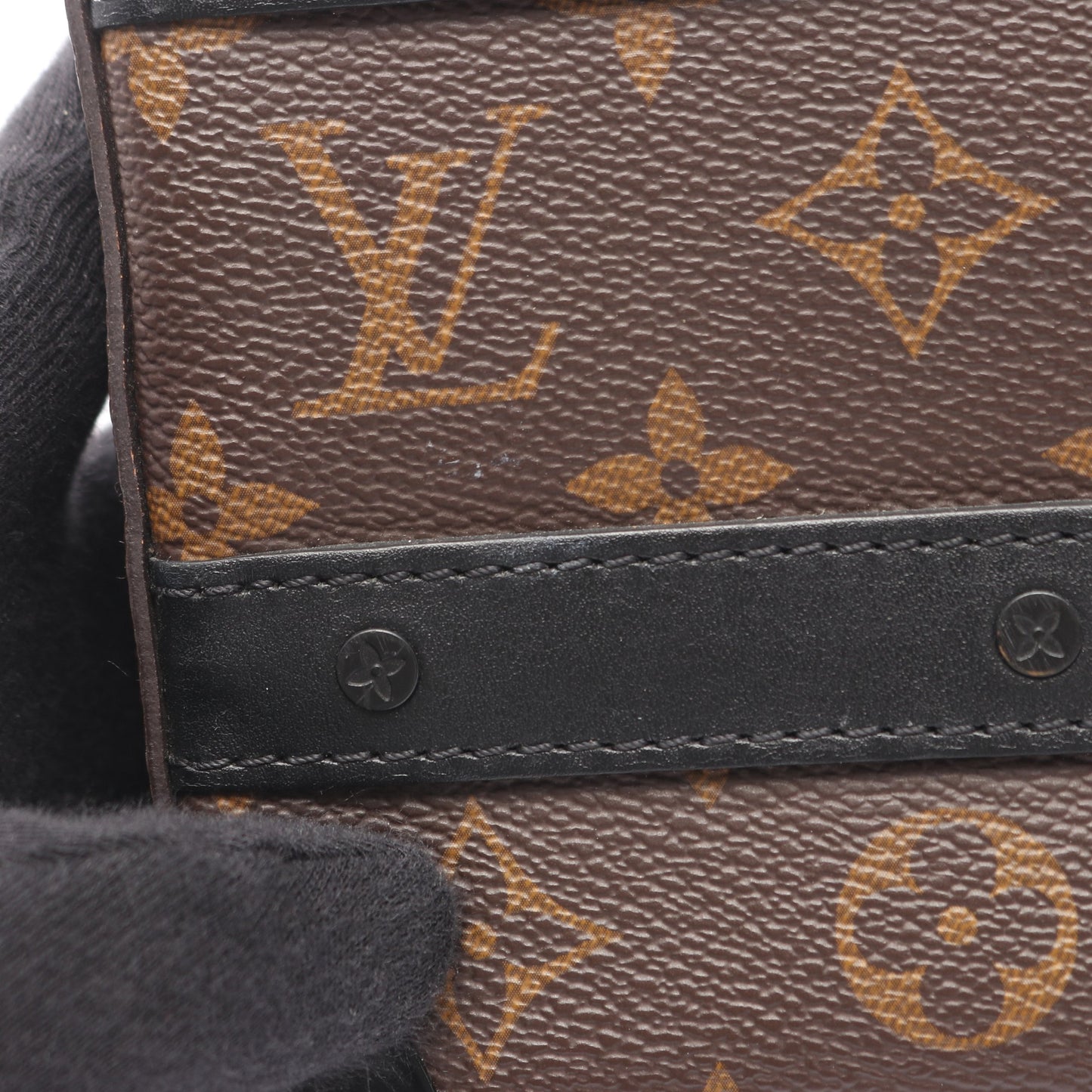 ハンドル ソフトトランク モノグラムマカサー ハンドバッグ PVC レザー ブラウン ブラック 2WAY ルイヴィトン バッグ LOUIS VUITTON