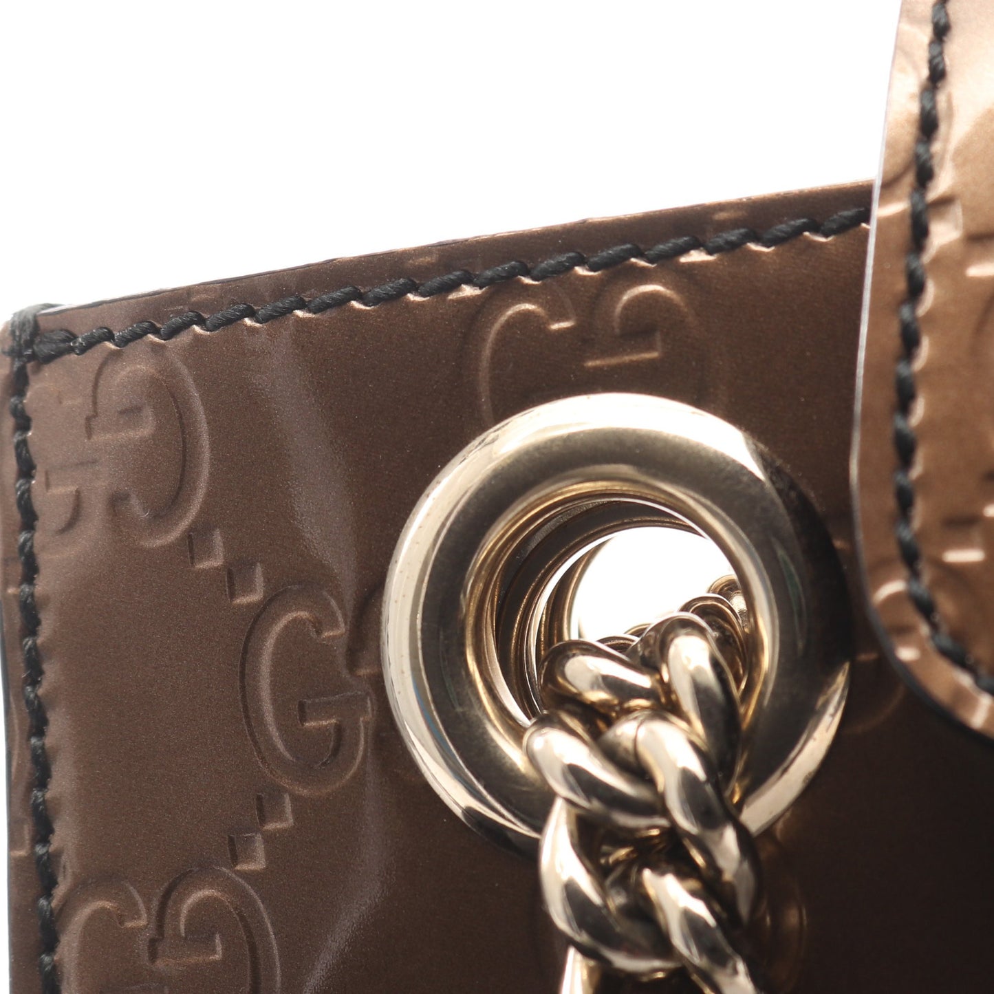 EMILY エミリー チェーンショルダーバッグ タッセル レザー グレーベージュ グッチ バッグ GUCCI