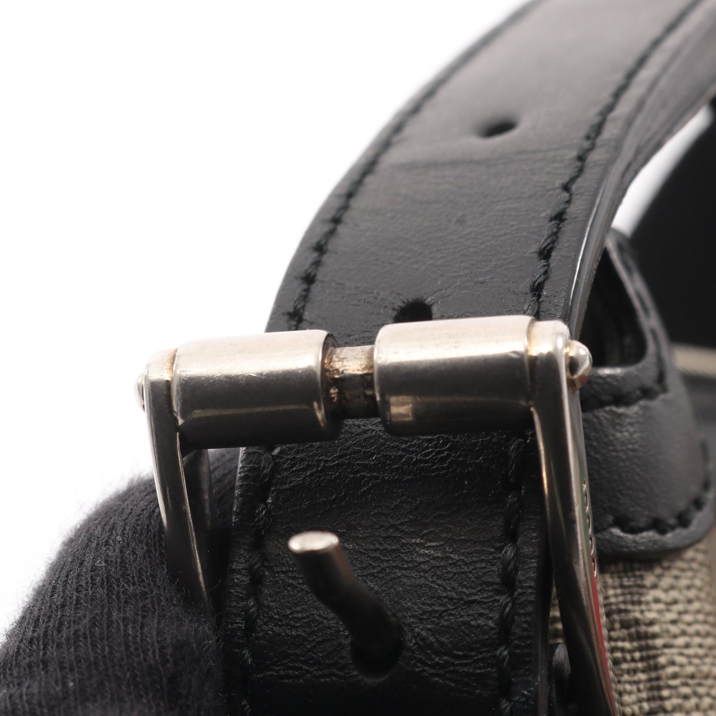 ウェブ GGスプリーム メッセンジャー シェリー ショルダーバッグ PVC レザー ベージュ ブラック グッチ バッグ GUCCI