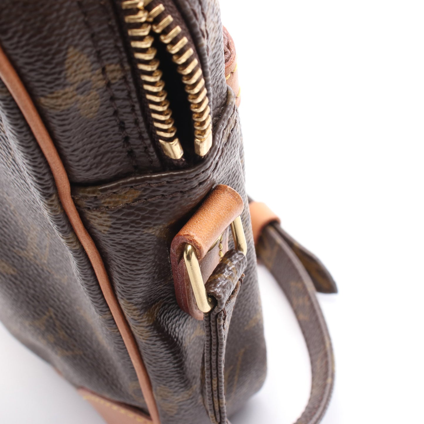 ダヌーブ モノグラム ショルダーバッグ PVC レザー ブラウン ルイヴィトン バッグ LOUIS VUITTON