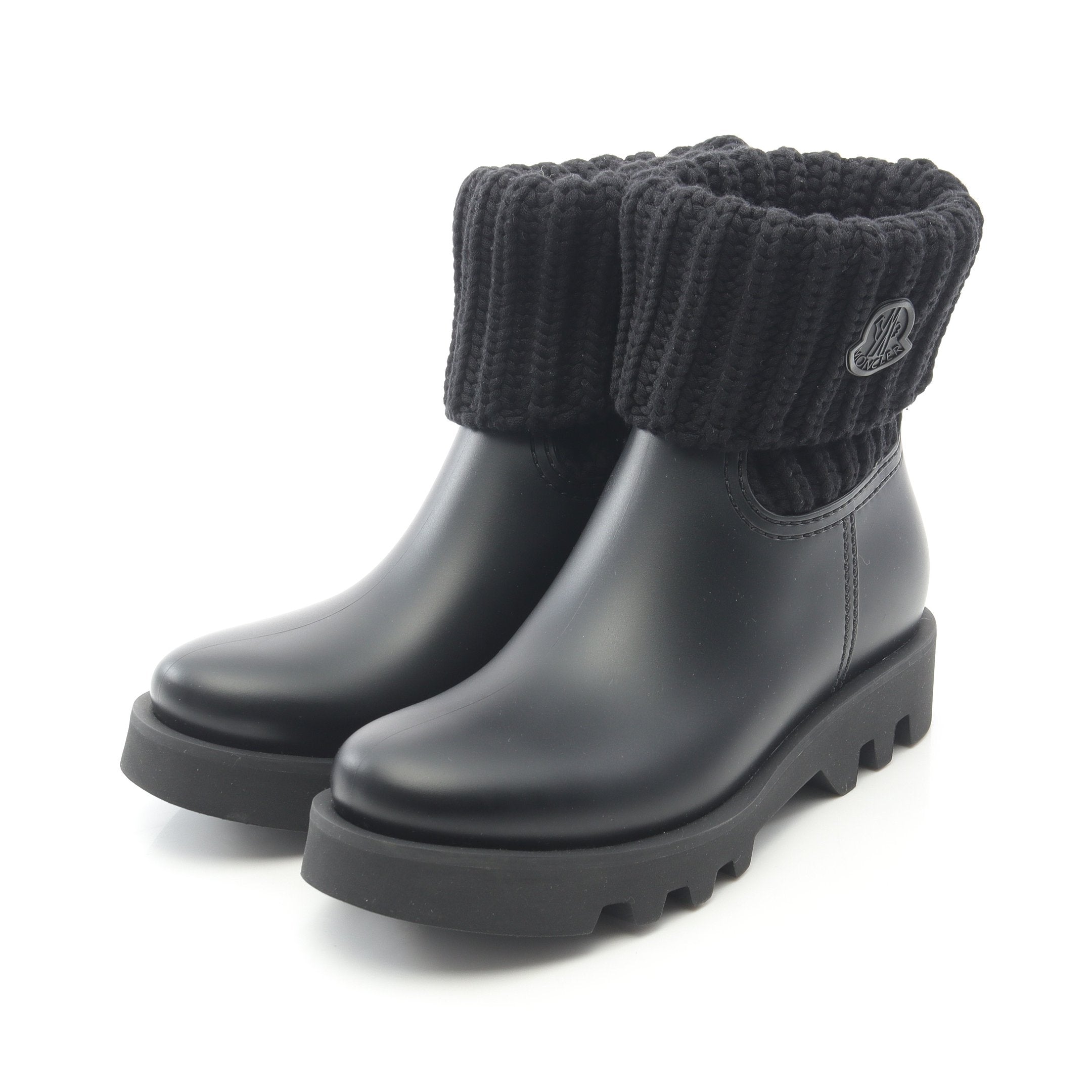 GINETTE レインブーツ レインシューズ ラバー ニットファブリック