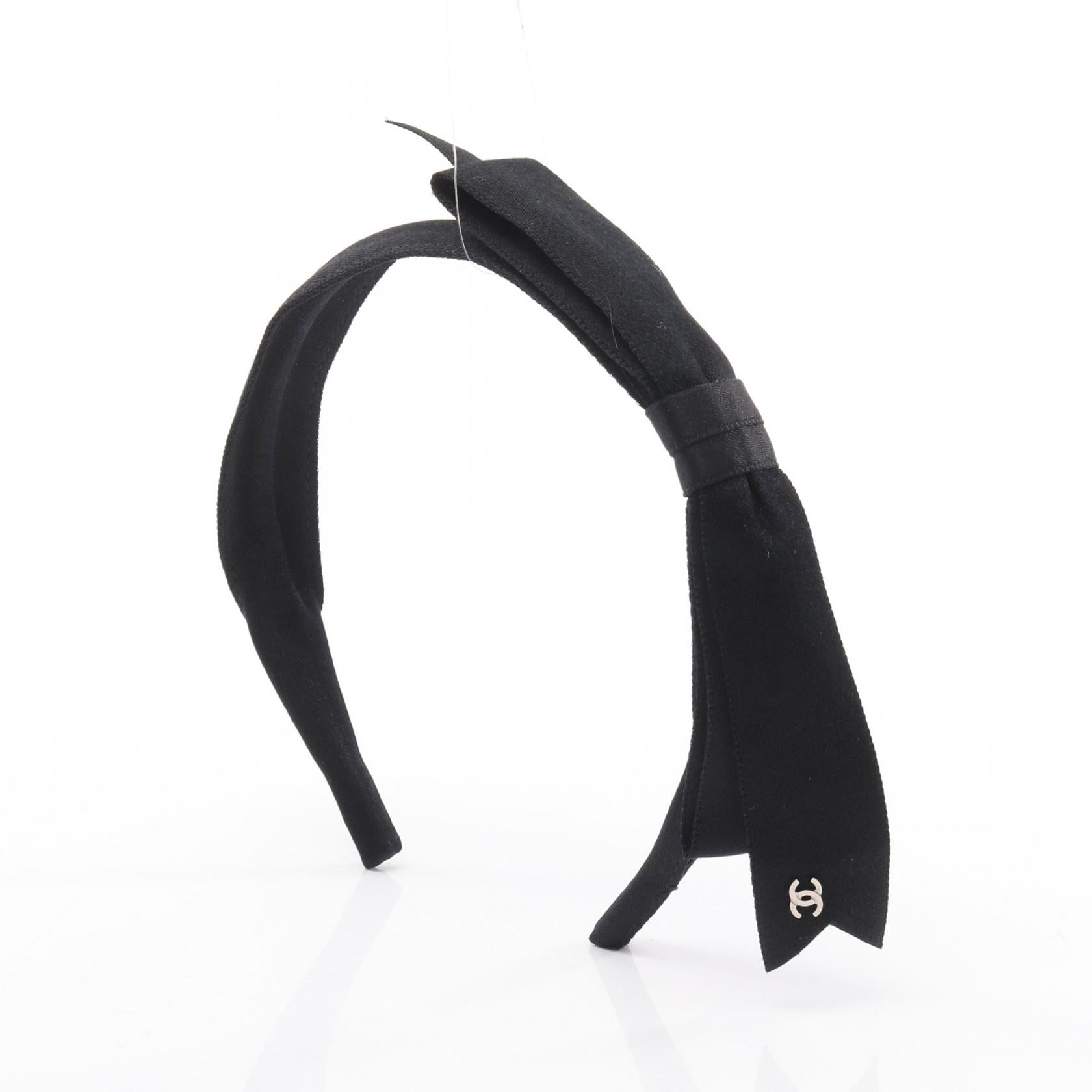 piroz★CHANEL(シャネル)☆美品 リボンカチューシャ ブラック 24A♪上品リボンが可愛い】CHANEL シャネル カチューシャ (CHANEL/ヘア