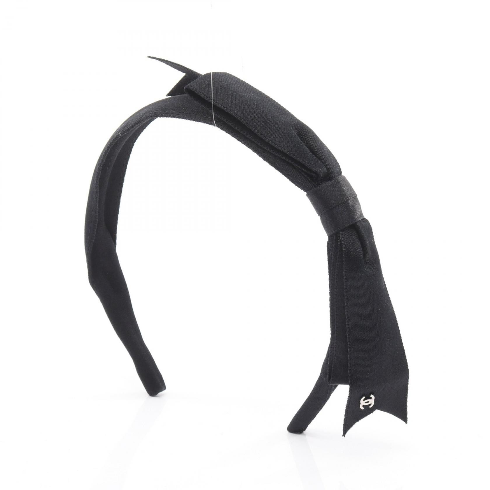 ココマーク リボン カチューシャ ファブリック ブラック 21B シャネル