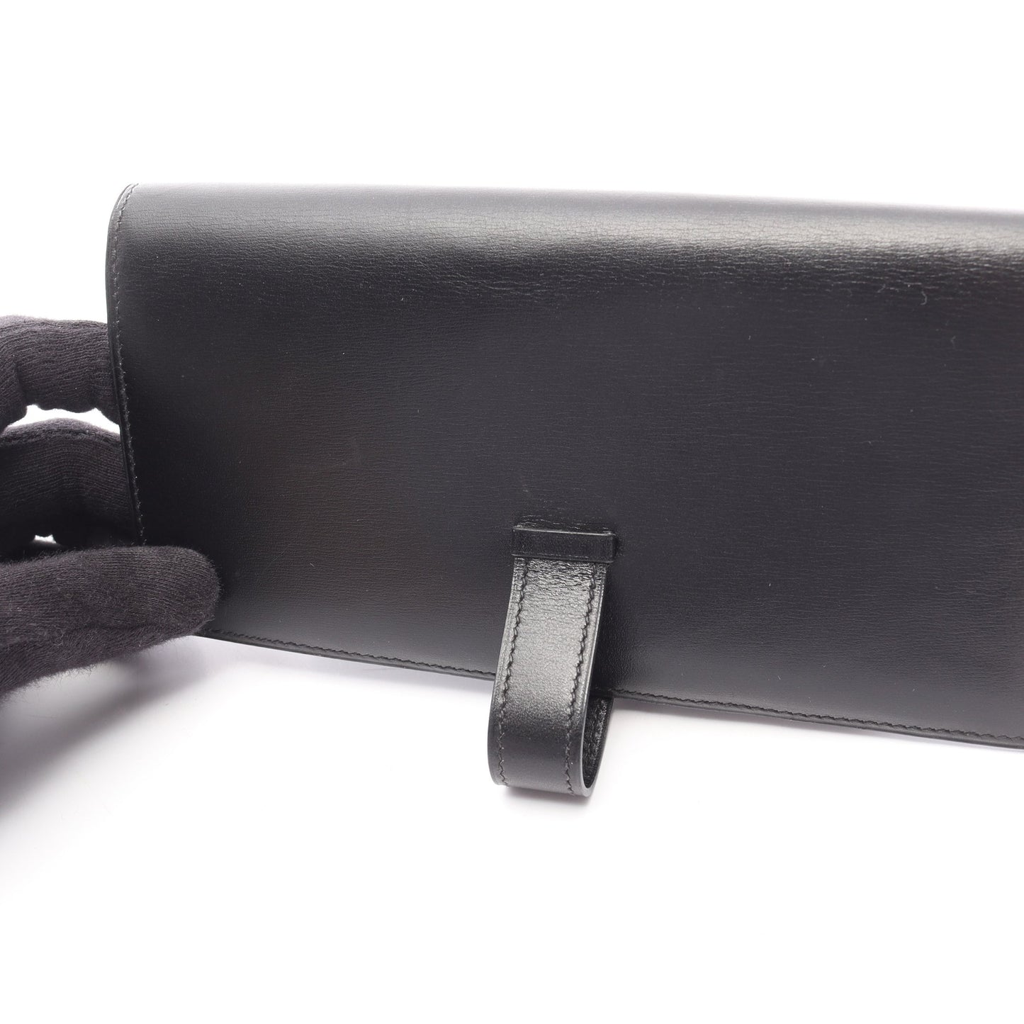 ベアンスフレ 二つ折り長財布 ボックスカーフ ブラック シルバー金具 □H刻印 エルメス 財布・小物 HERMES