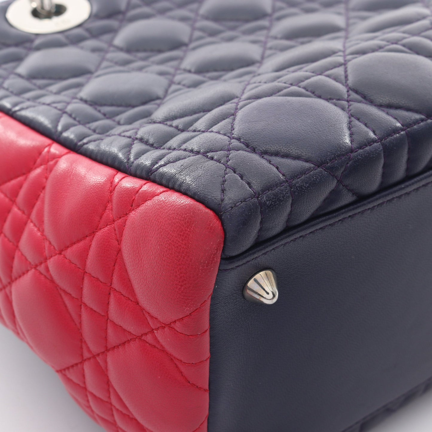 LADY DIOR レディディオール カナージュ ハンドバッグ レザー ネイビー ブルーグリーン ピンクパープル 2WAY クリスチャンディオール バッグ Christian Dior