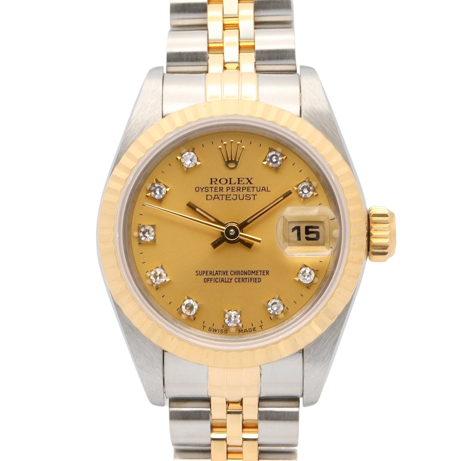 デイトジャスト 10Pダイヤ S番 レディース 腕時計 自動巻き K18