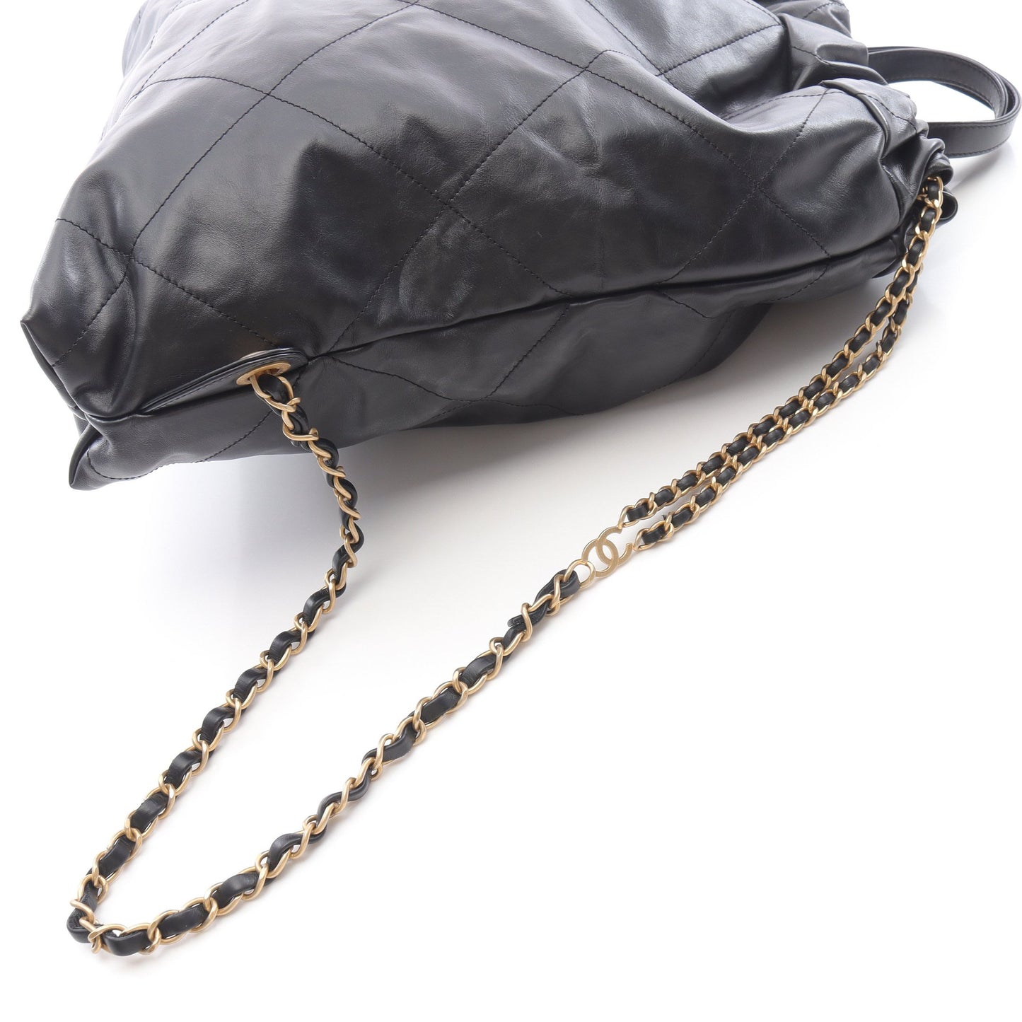 シャネル 22 ラージ バックパック リュックサック レザー ブラック ゴールド金具 シャネル バッグ CHANEL
