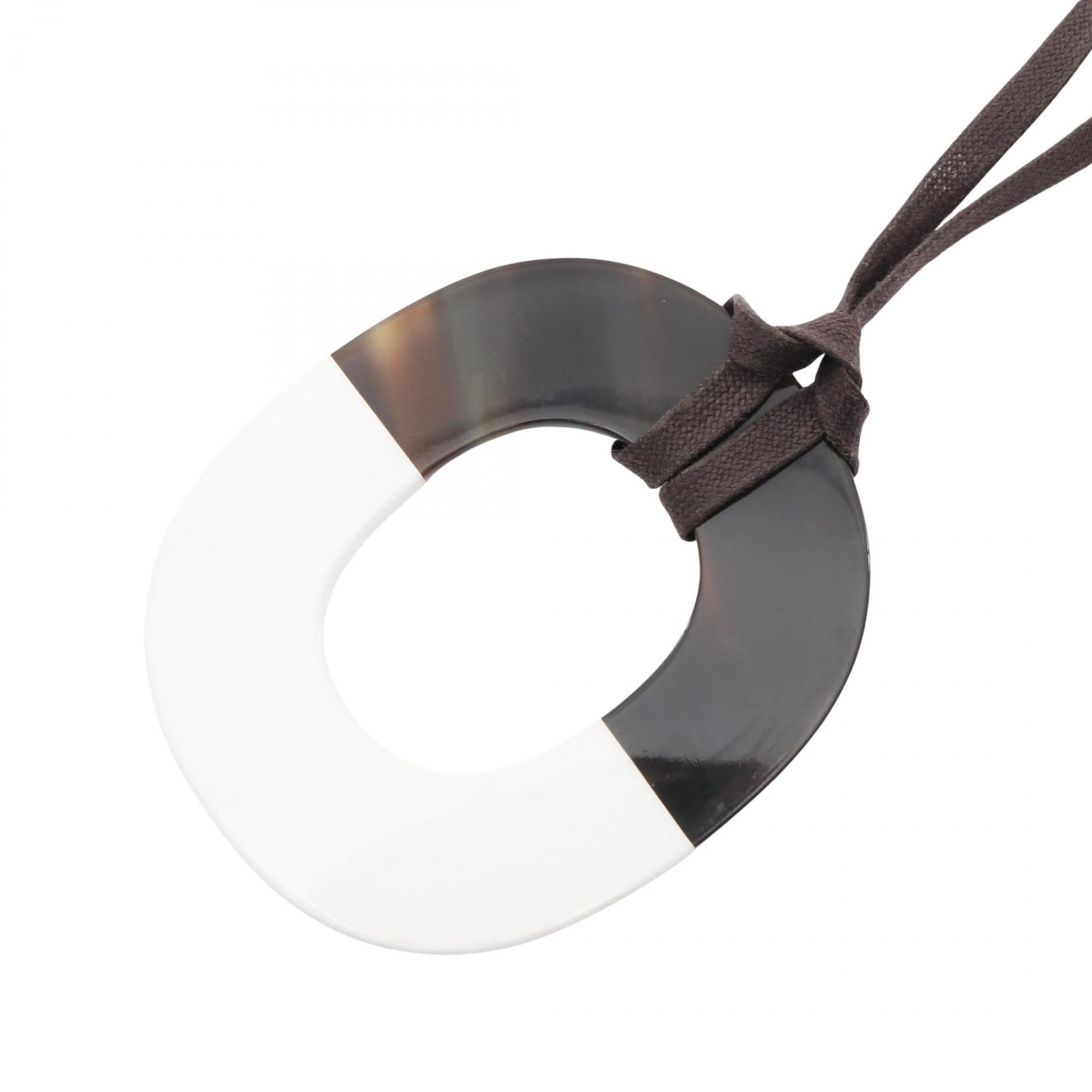 イムス ネックレス バッファローホーン ブラウン ホワイト エルメス