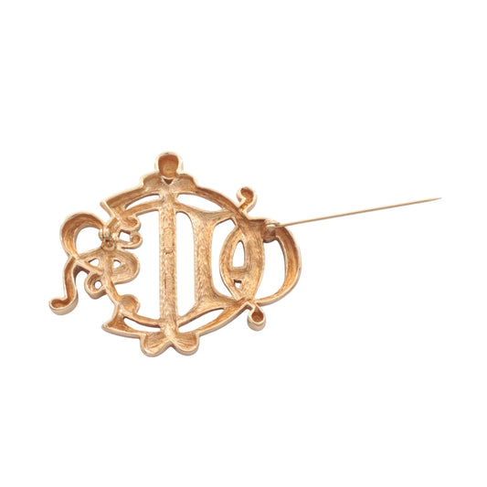 エンブレムロゴ ブローチ GP ゴールド クリスチャンディオール アクセサリー Christian Dior
