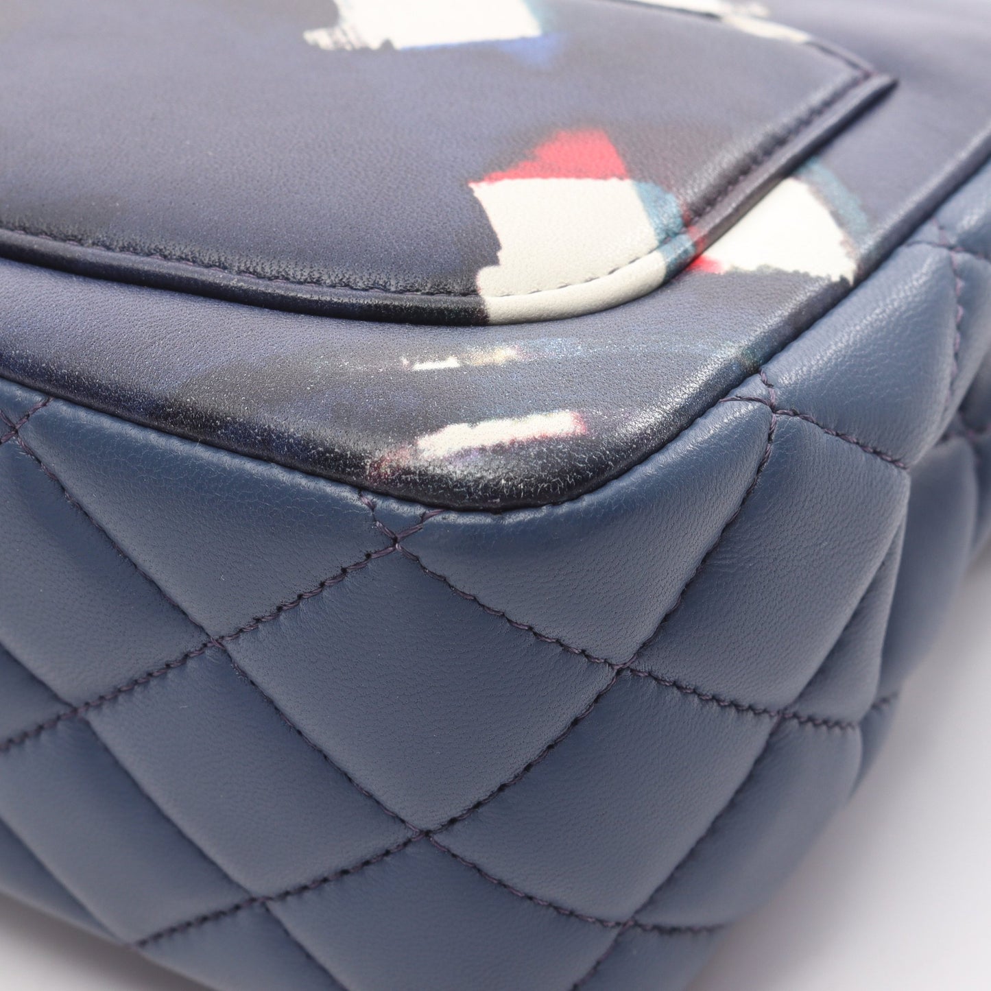 エアライン マトラッセ チェーンショルダーバッグ レザー ブルー マルチカラー シルバー金具 シャネル バッグ CHANEL