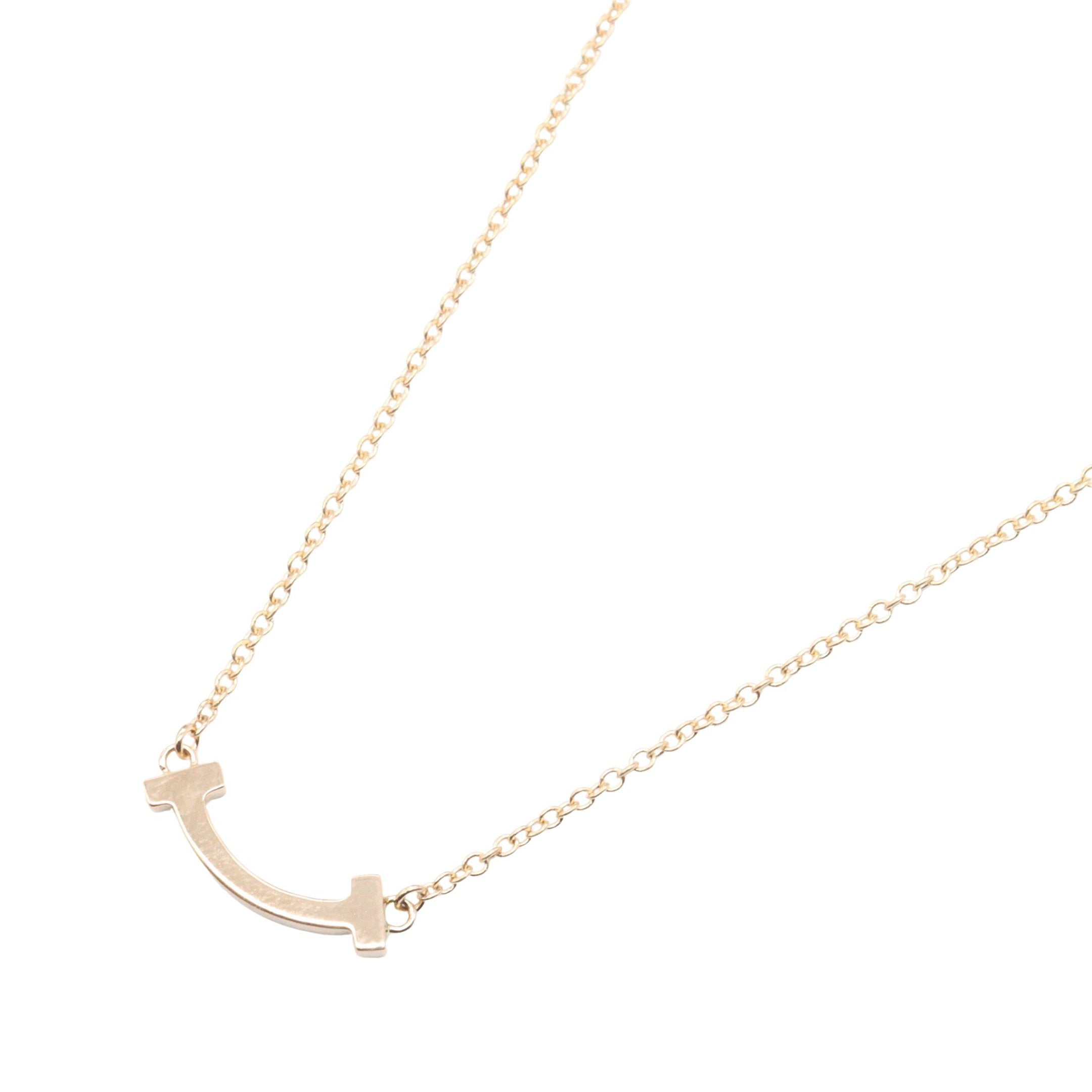 K18PG スマイル　ネックレス Tスマイル ネックレス ミニ ネックレス K18PG ピンクゴールド