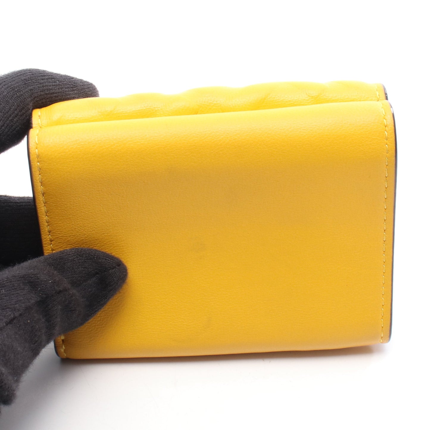 バゲット マイクロ 三つ折り財布 レザー イエロー フェンディ 財布・小物 FENDI