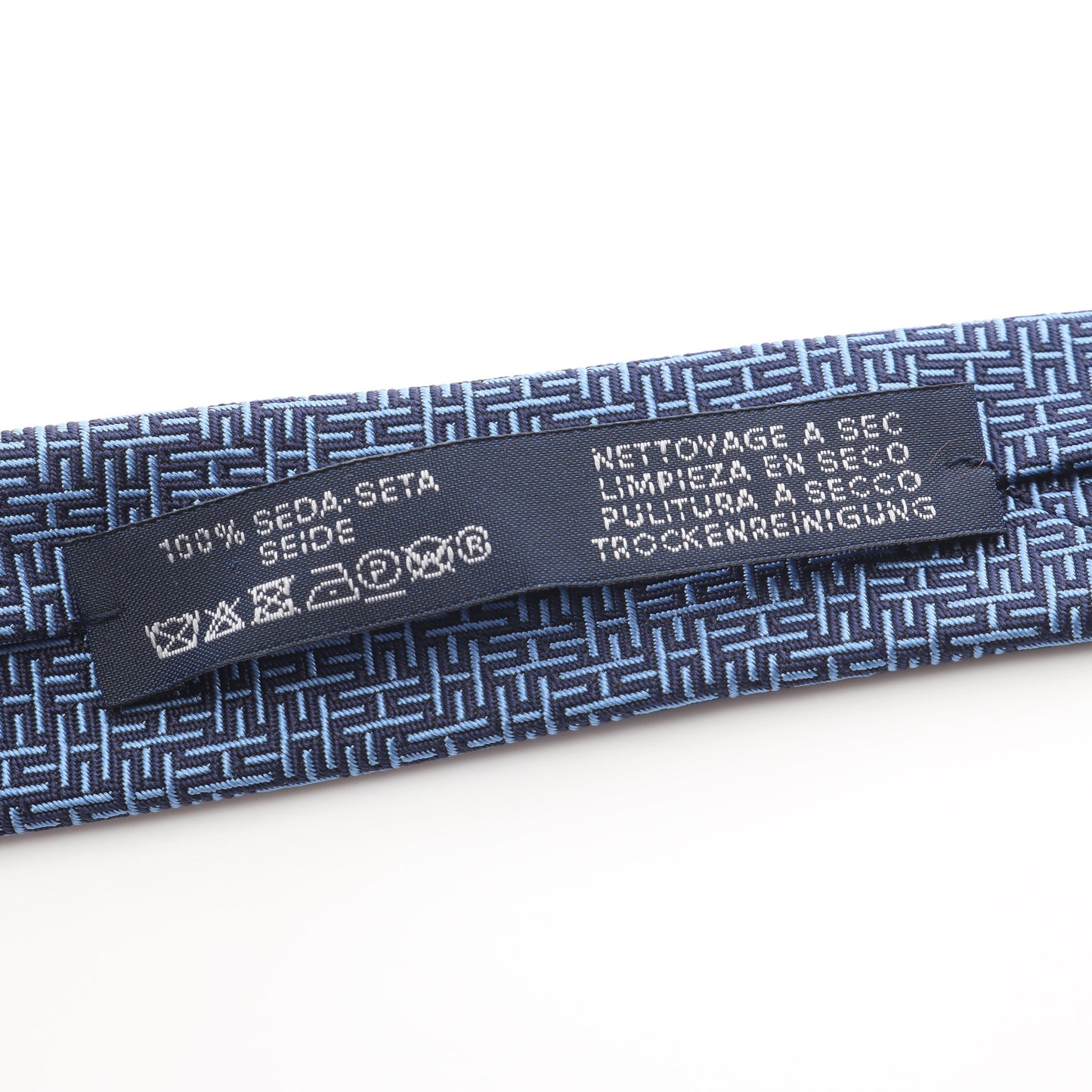 ジェオメトリカルH ネクタイ シルク ブルー エルメス 財布・小物 HERMES