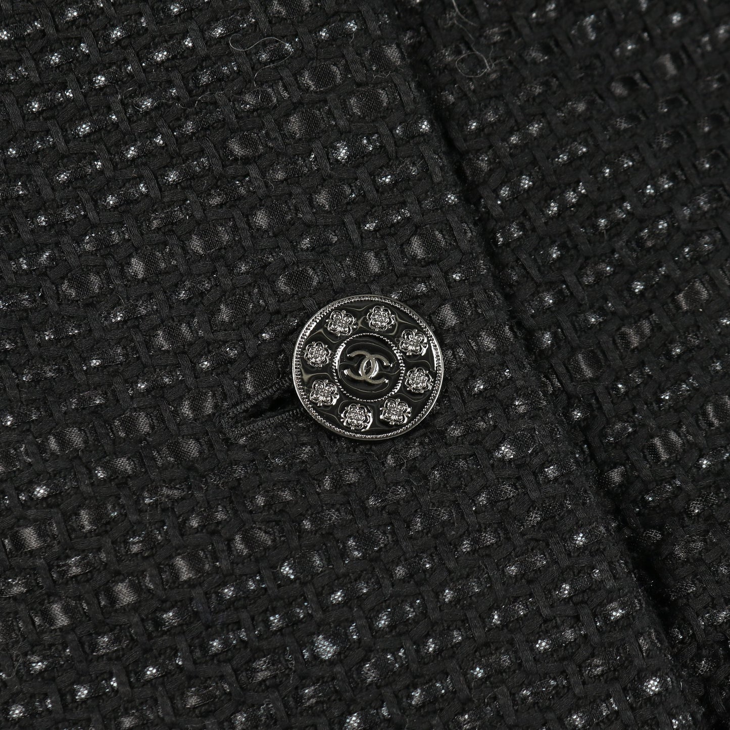 ココマークボタン ツイード コート コットン ブラック ダブルブレスト シャネル アウター CHANEL