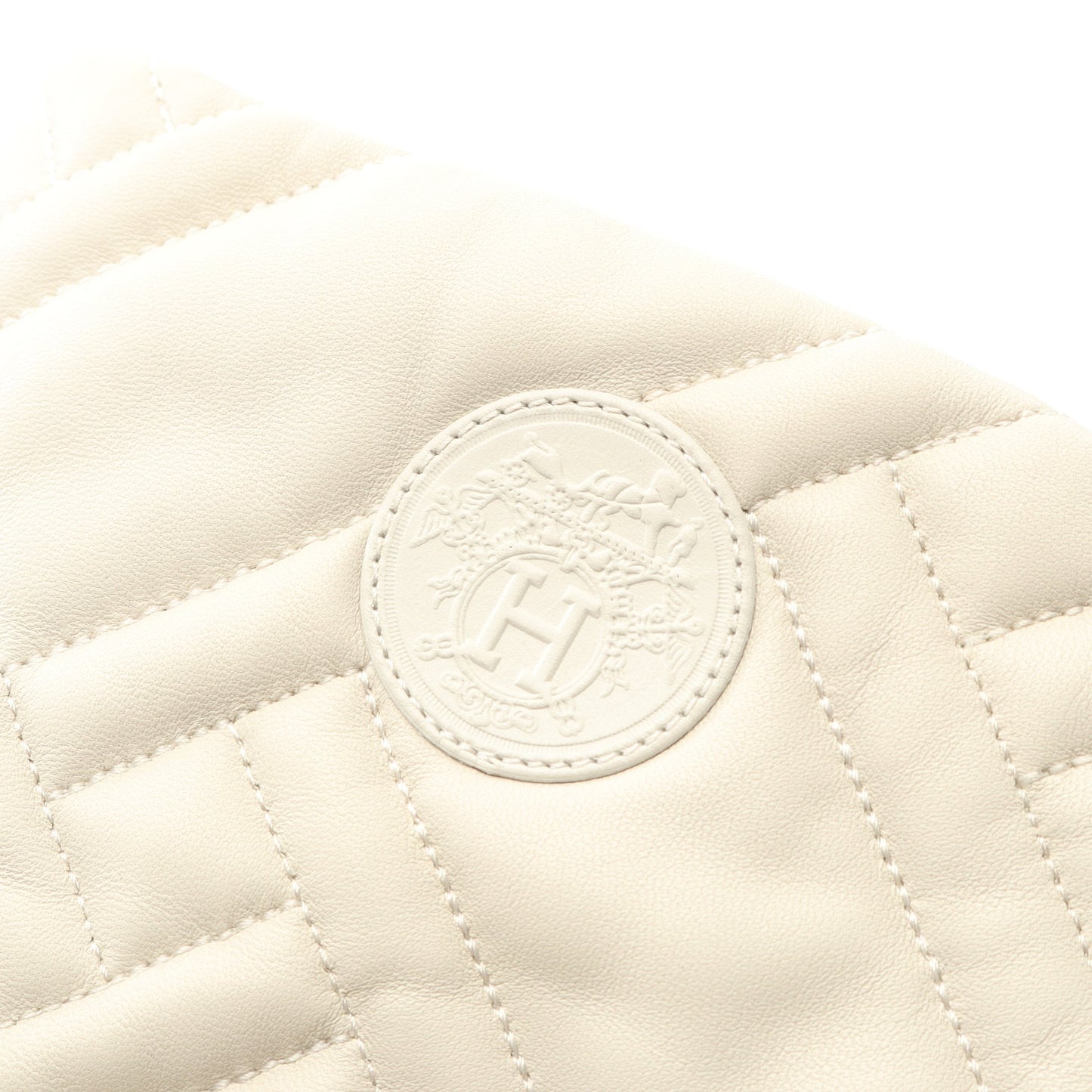Fuji フジ キルティング ブーツ レザー オフホワイト エルメス シューズ HERMES