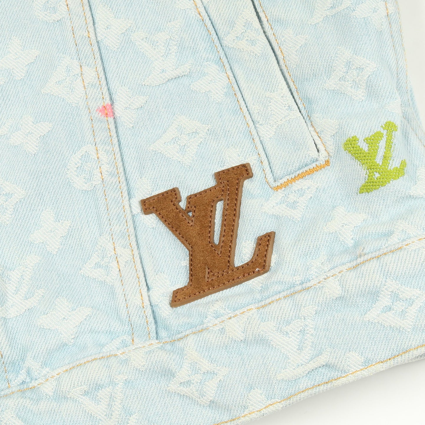 LVタイラー デニムジャケット コットン ライトブルー マルチカラー ルイヴィトン アウター LOUIS VUITTON