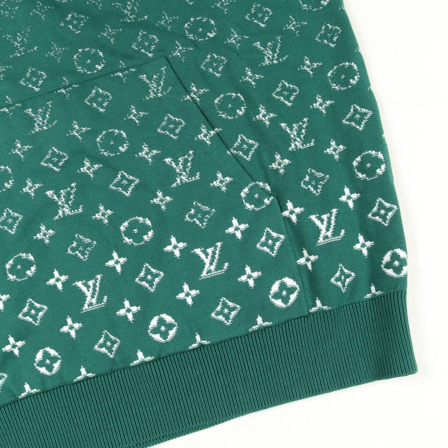 モノグラム グラディエントニットパーカー プルオーバーパーカー コットン グリーン ルイヴィトン トップス LOUIS VUITTON