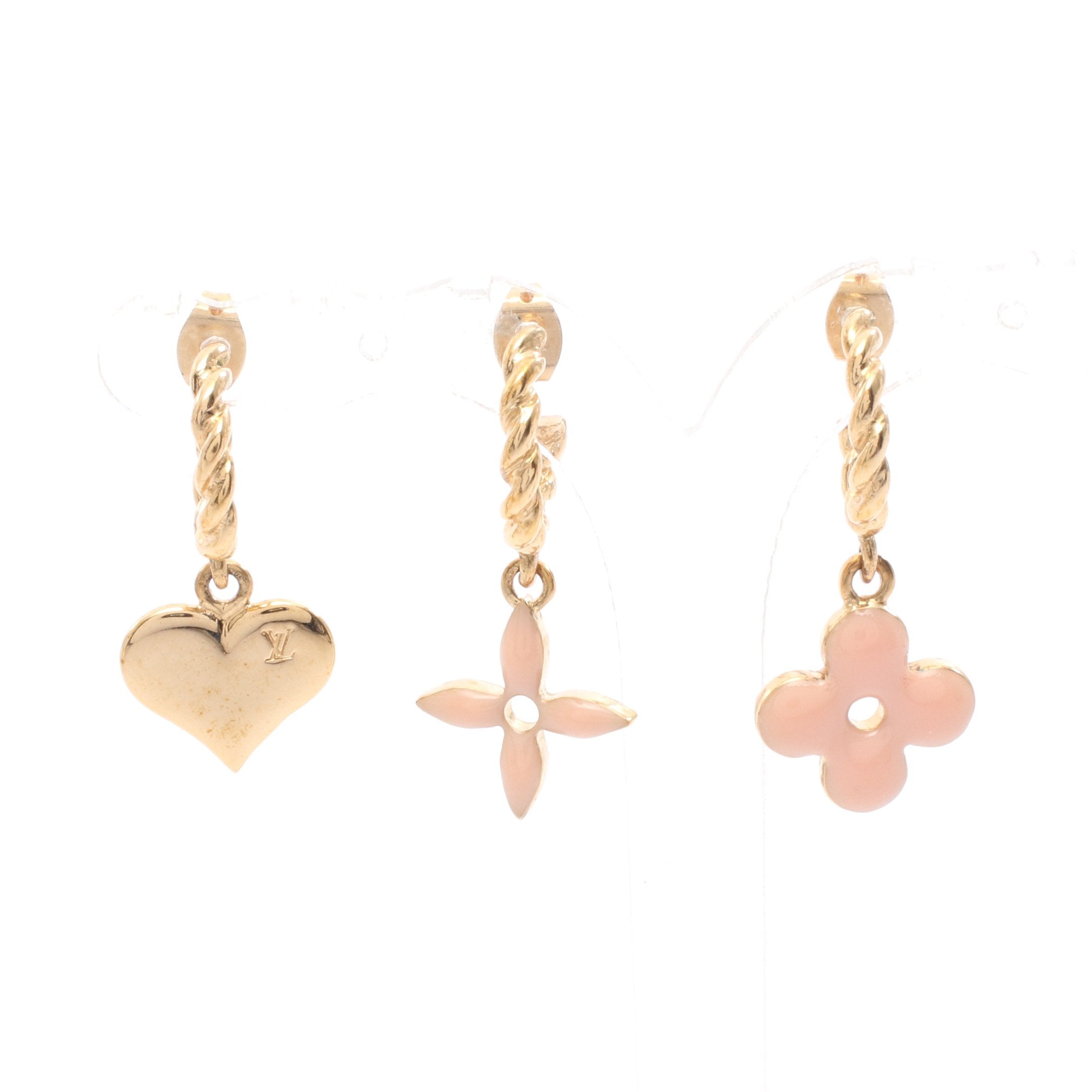 ブークルドレイユ スウィートモノグラム ピアス GP ゴールド ピンク