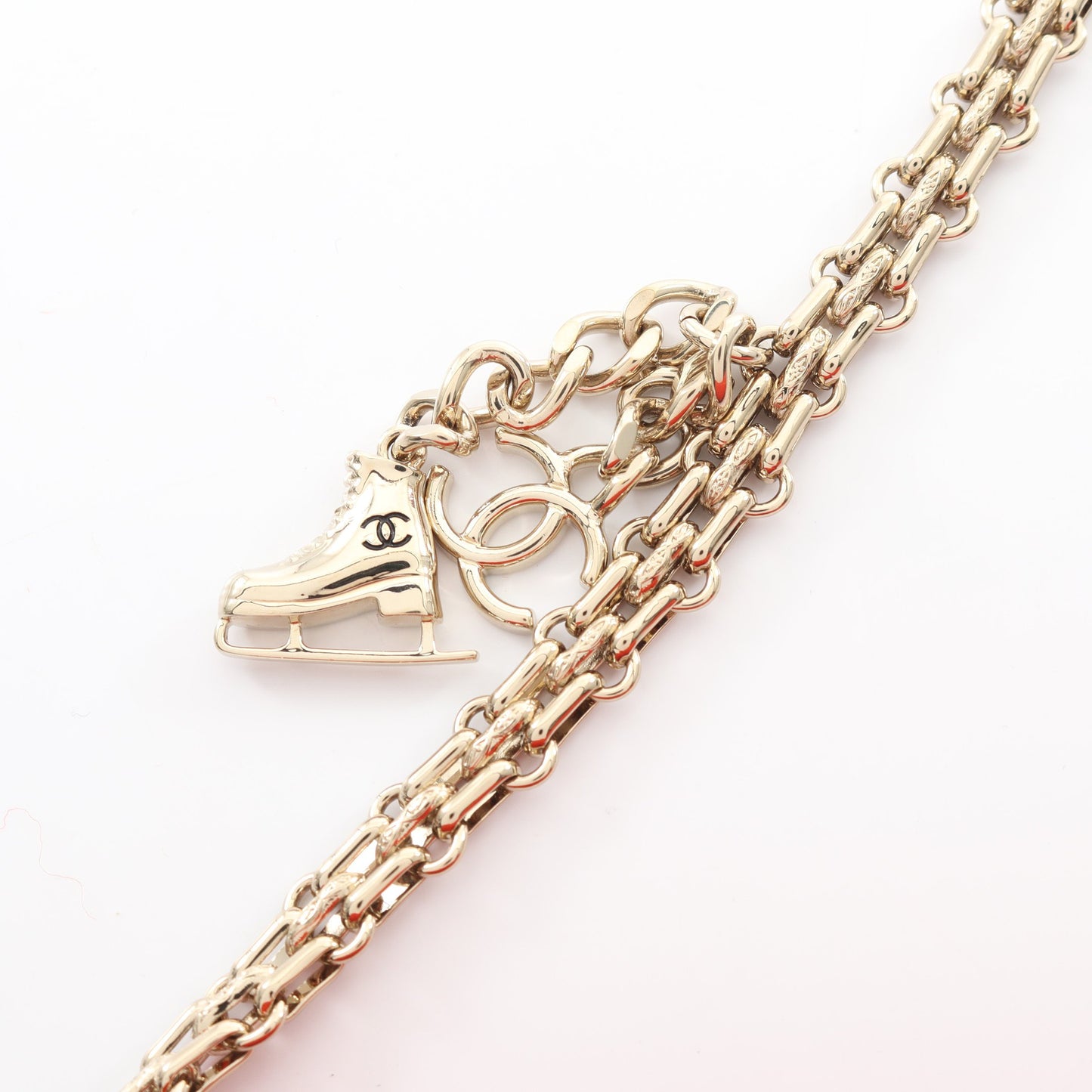 2.55 マトラッセ チェーンウォレット ツイード オレンジレッド ゴールド金具 シャネル バッグ CHANEL