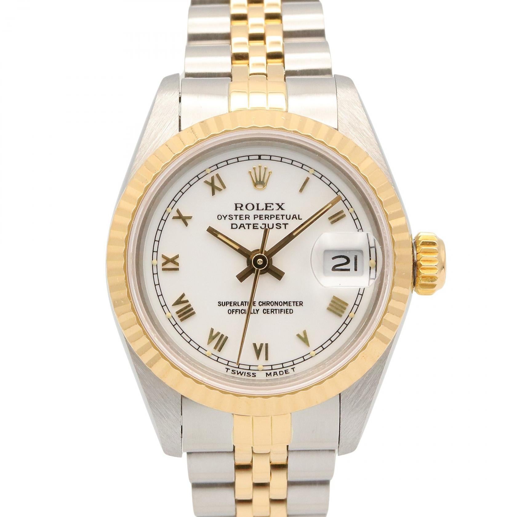 デイトジャスト レディース 腕時計 自動巻き K18YG SS イエロー