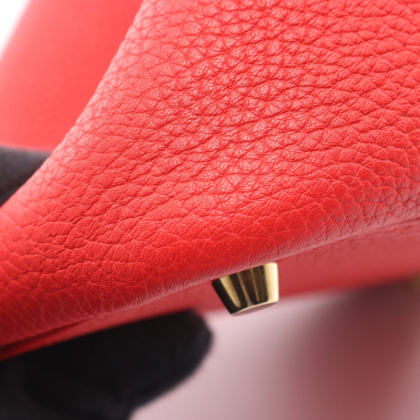 ピコタンロックPM ルージュクー ハンドバッグ トリヨンクレマンス レッド ゴールド金具 D刻印 エルメス バッグ HERMES
