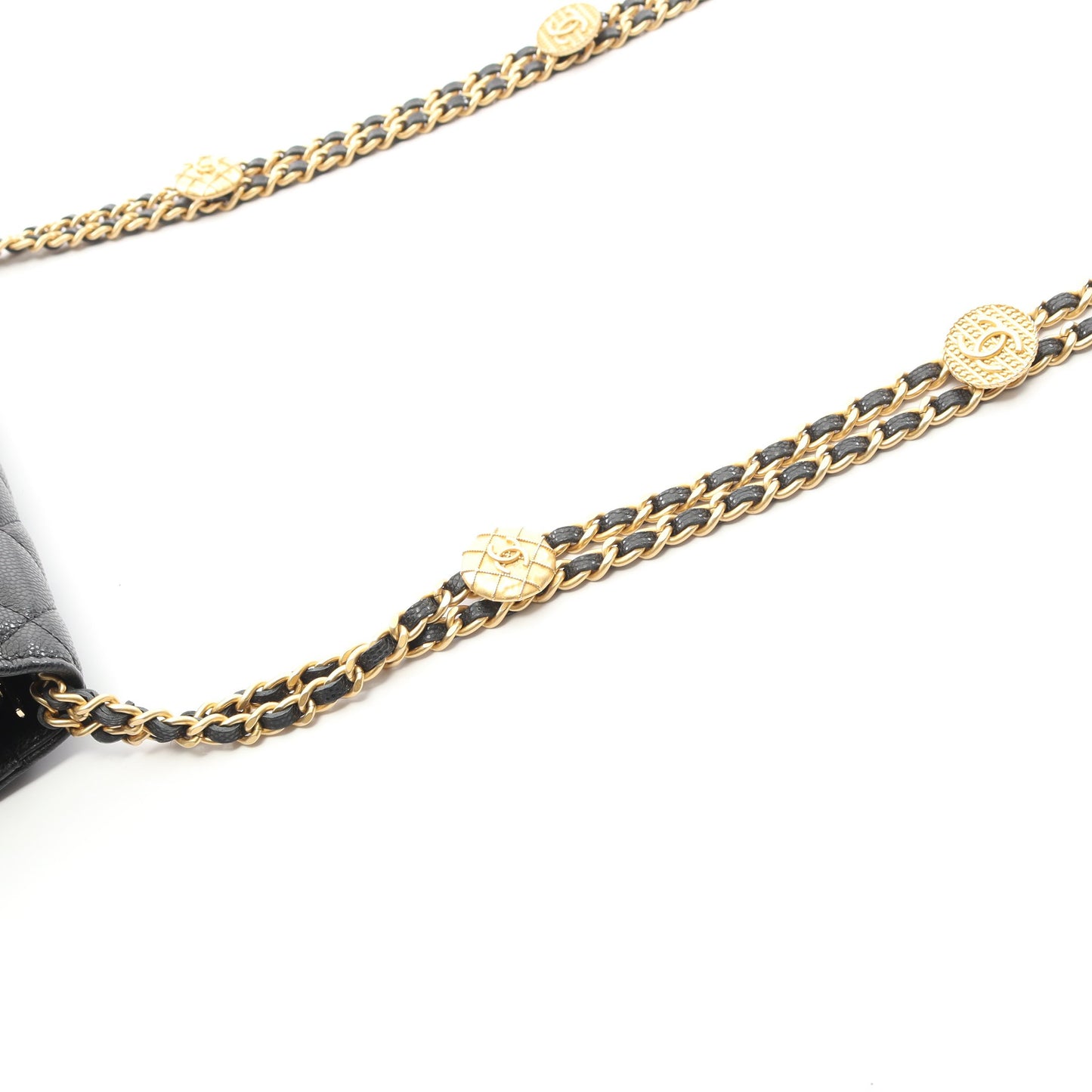 マトラッセ チェーンウォレット キャビアスキン ブラック ゴールド金具 シャネル バッグ CHANEL