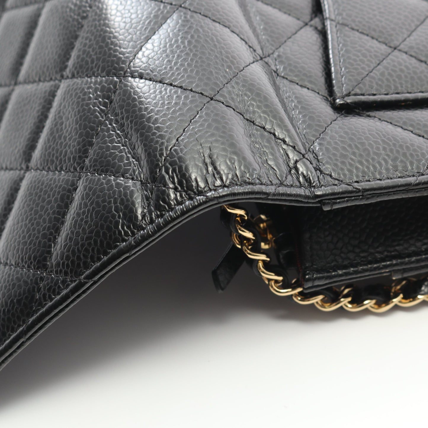 マトラッセ チェーンウォレット キャビアスキン ブラック ゴールド金具 シャネル バッグ CHANEL