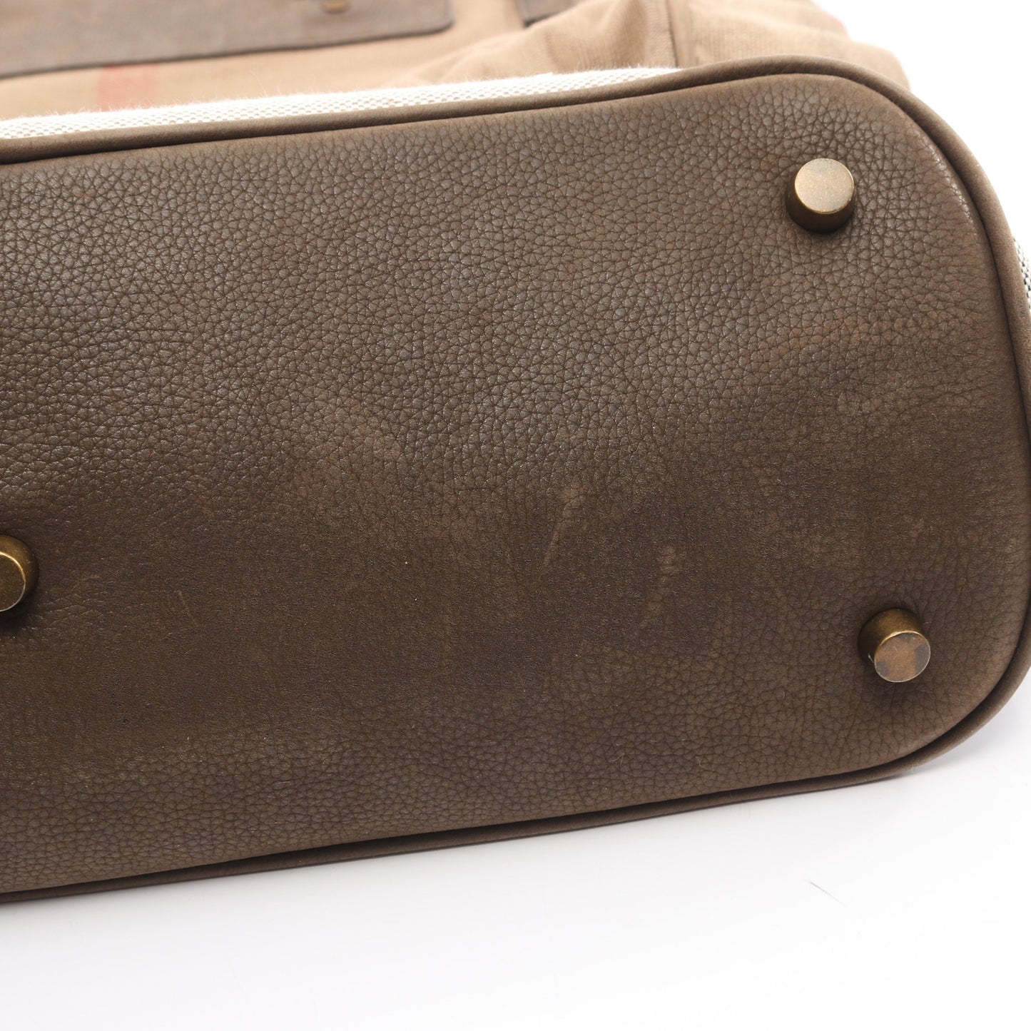 メガチェック ハンドバッグ キャンバス レザー ベージュ マルチカラー 2WAY バーバリー バッグ BURBERRY