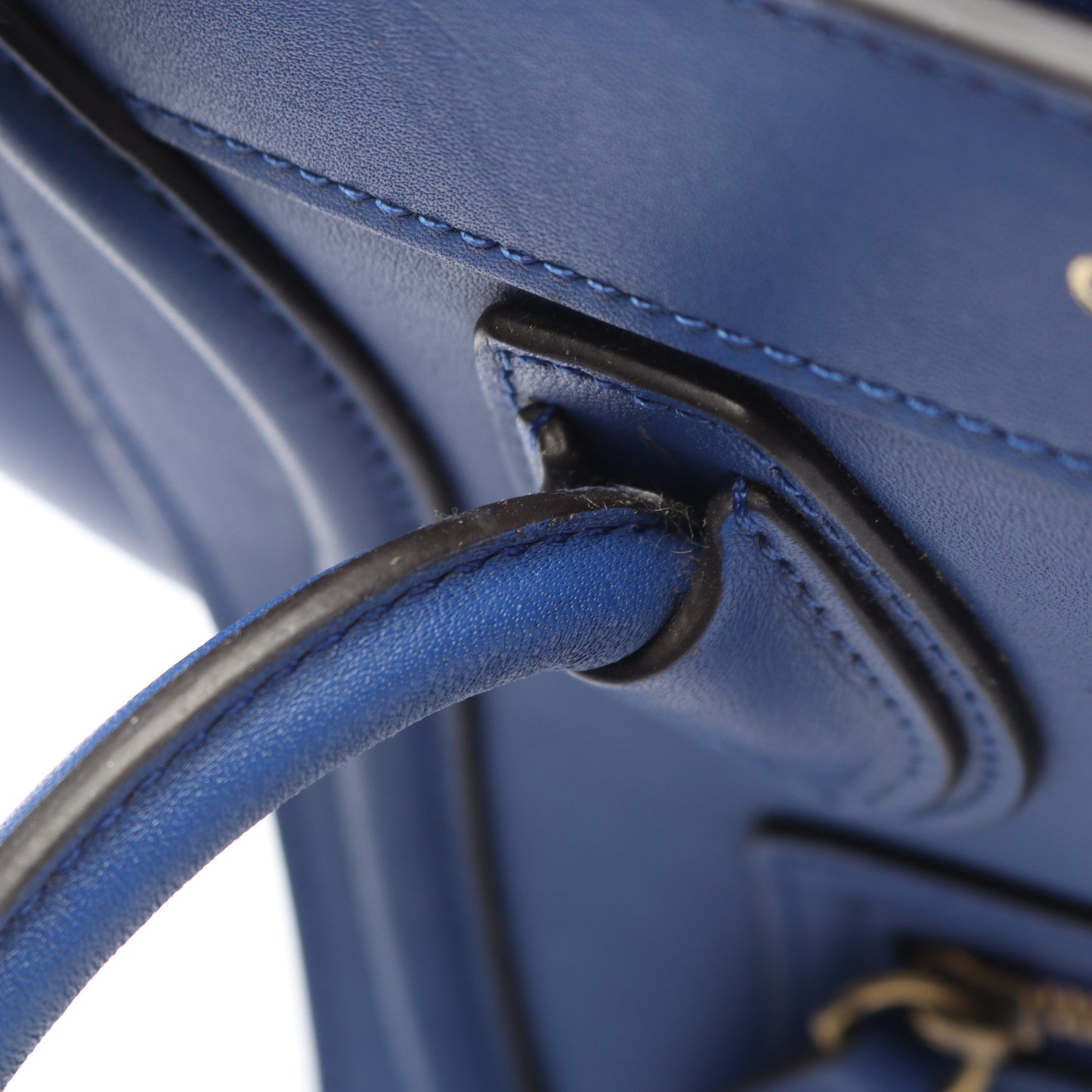 ラゲージ ナノショッパー ハンドバッグ レザー ブルー 2WAY セリーヌ バッグ CELINE