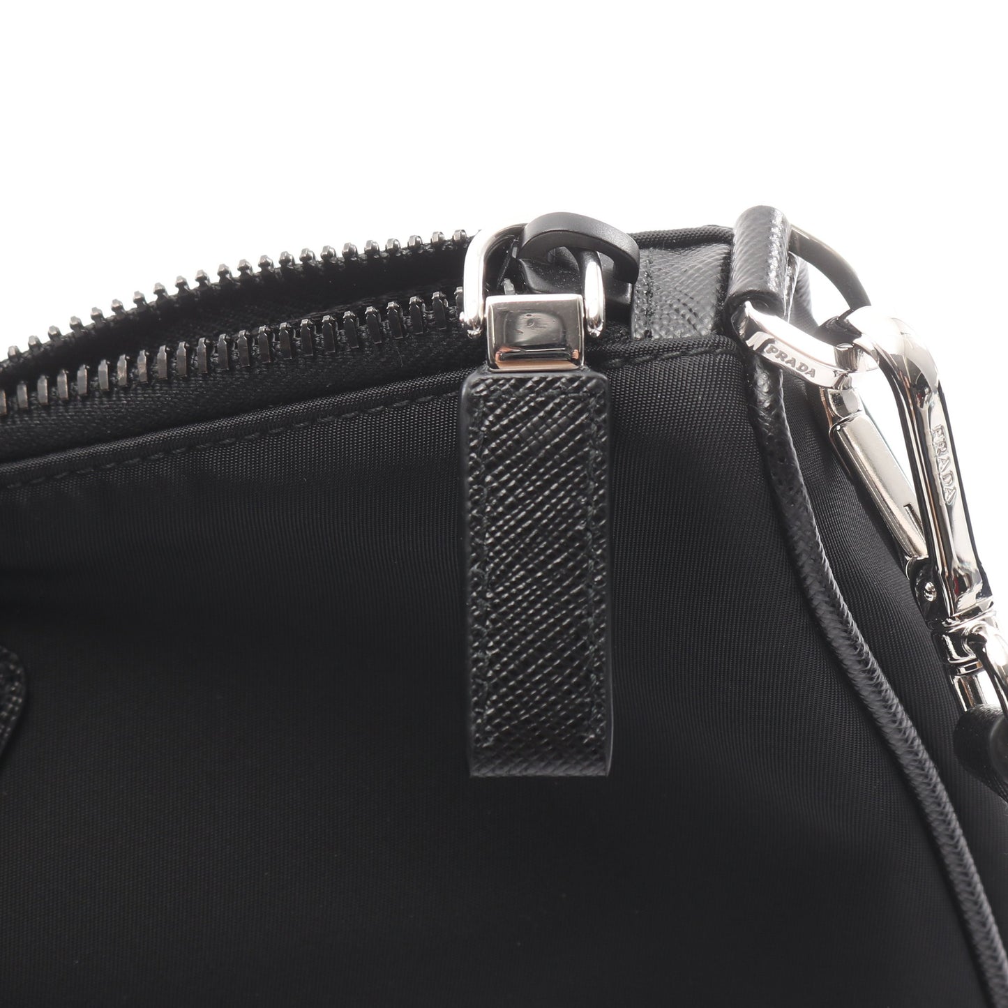 TESSUTO+SAFFIANO Re-nylon ショルダーバッグ ナイロン サフィアーノレザー ブラック プラダ バッグ PRADA