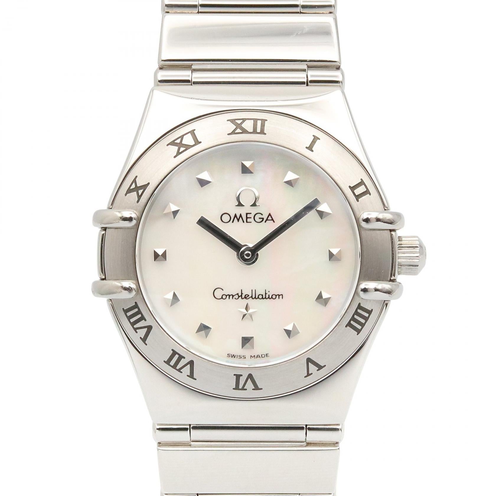 オメガ コンステレーション マイチョイス ミニ ホワイトシェル レディース コンステレーション ミニ マイチョイス レディース 腕時計 クオーツ SS