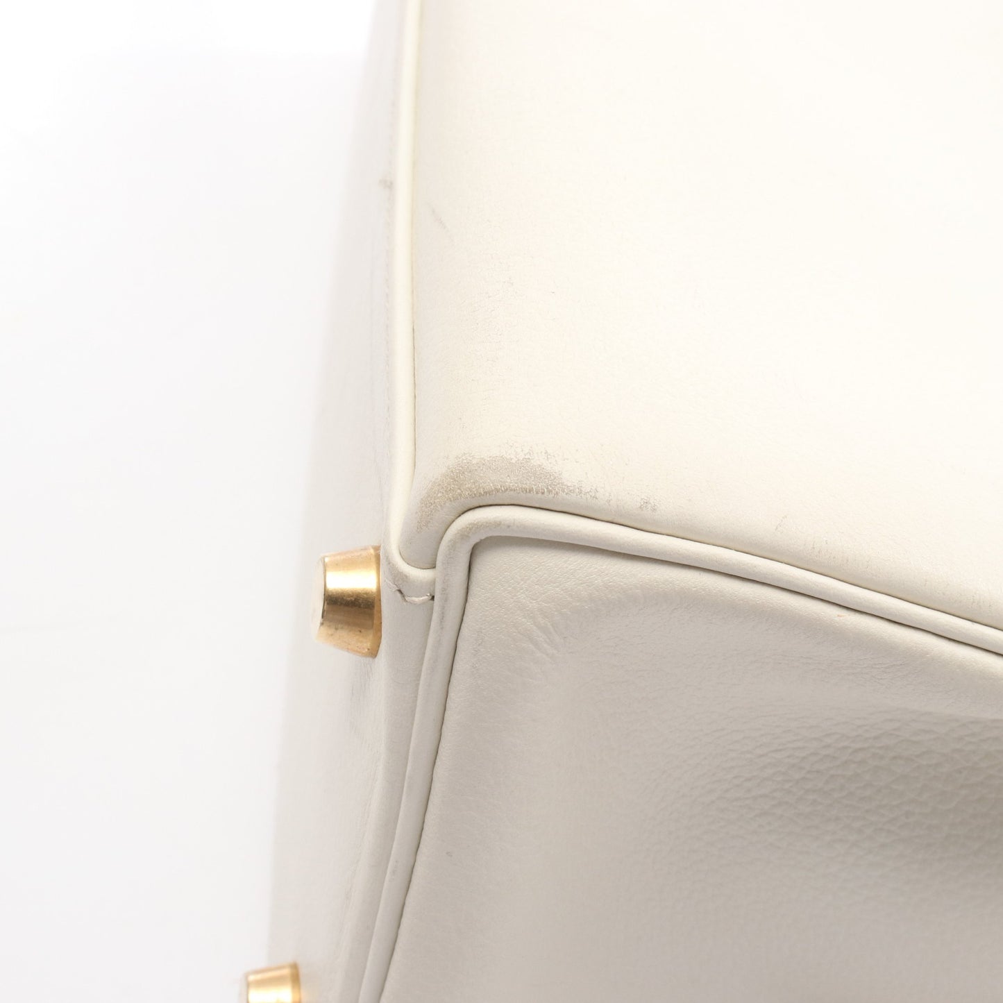 ケリー32 ハンドバッグ エバーカラー ホワイト ゴールド金具 内縫い 2WAY ○Z刻印 エルメス バッグ HERMES