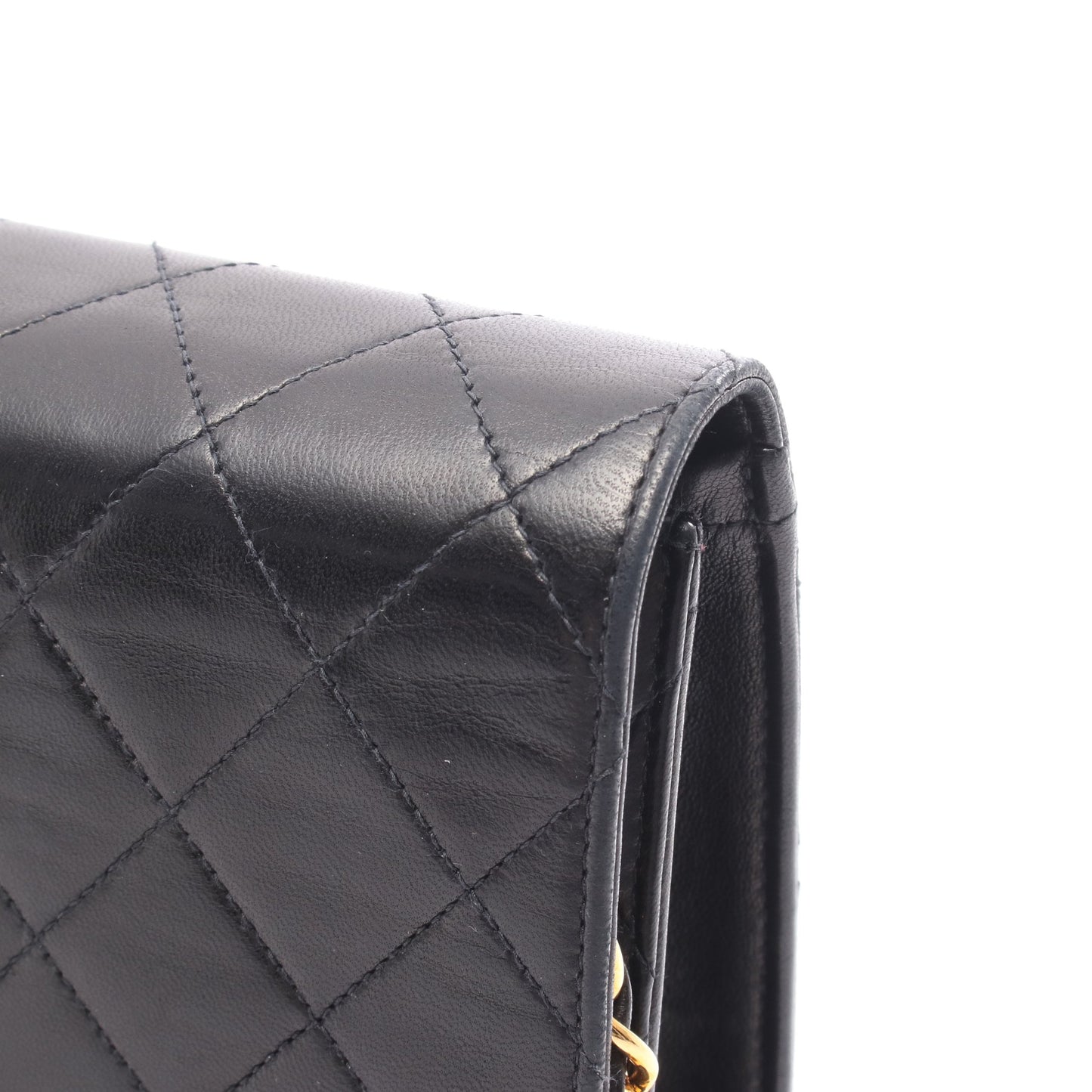 マトラッセ チェーンショルダーバッグ ラムスキン ブラック ゴールド金具 シャネル バッグ CHANEL