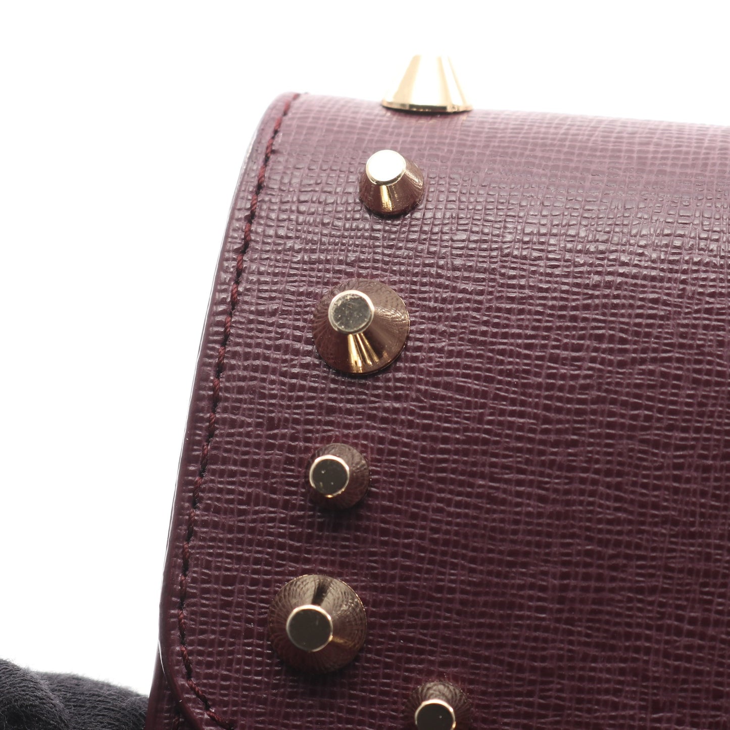 JULIA ジュリア チェーンショルダーバッグ スタッズ レザー ダークパープル フルラ バッグ FURLA