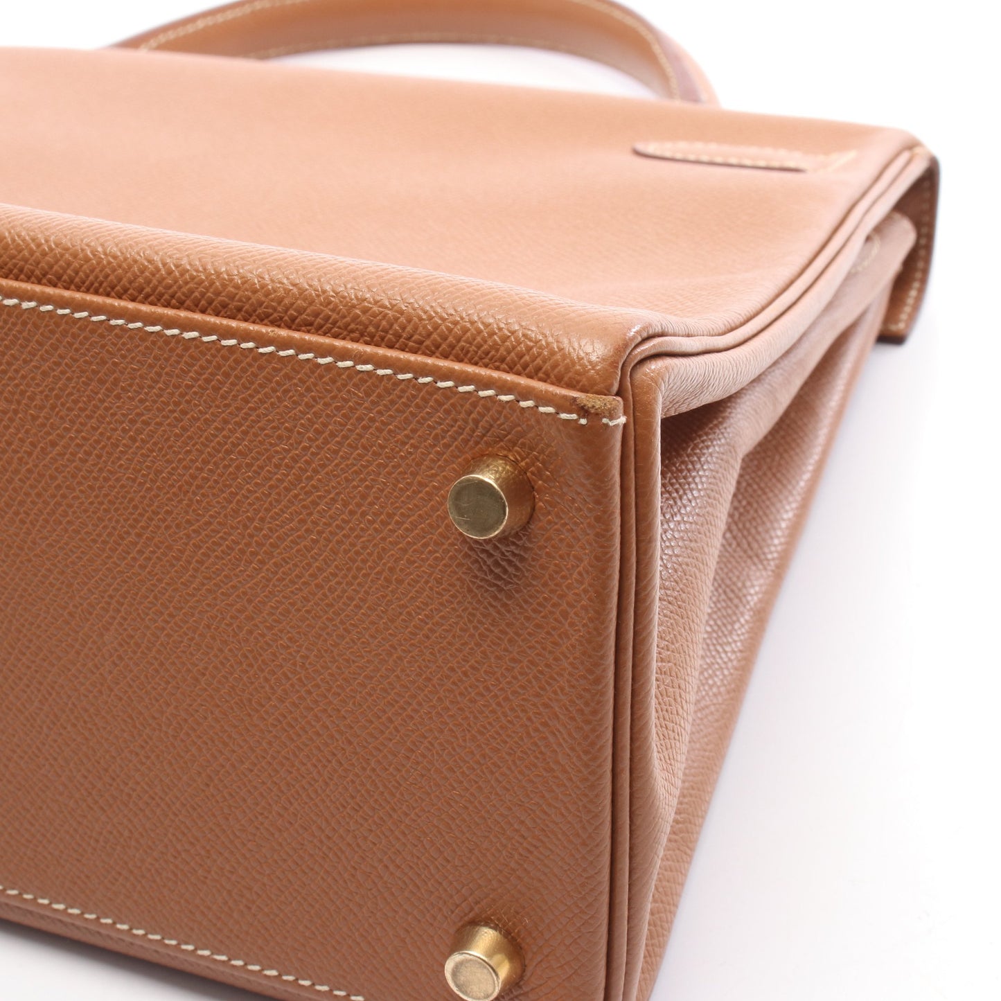 ケリー32 ゴールド ハンドバッグ クシュベル ブラウン ゴールド金具 2WAY □C刻印 エルメス バッグ HERMES